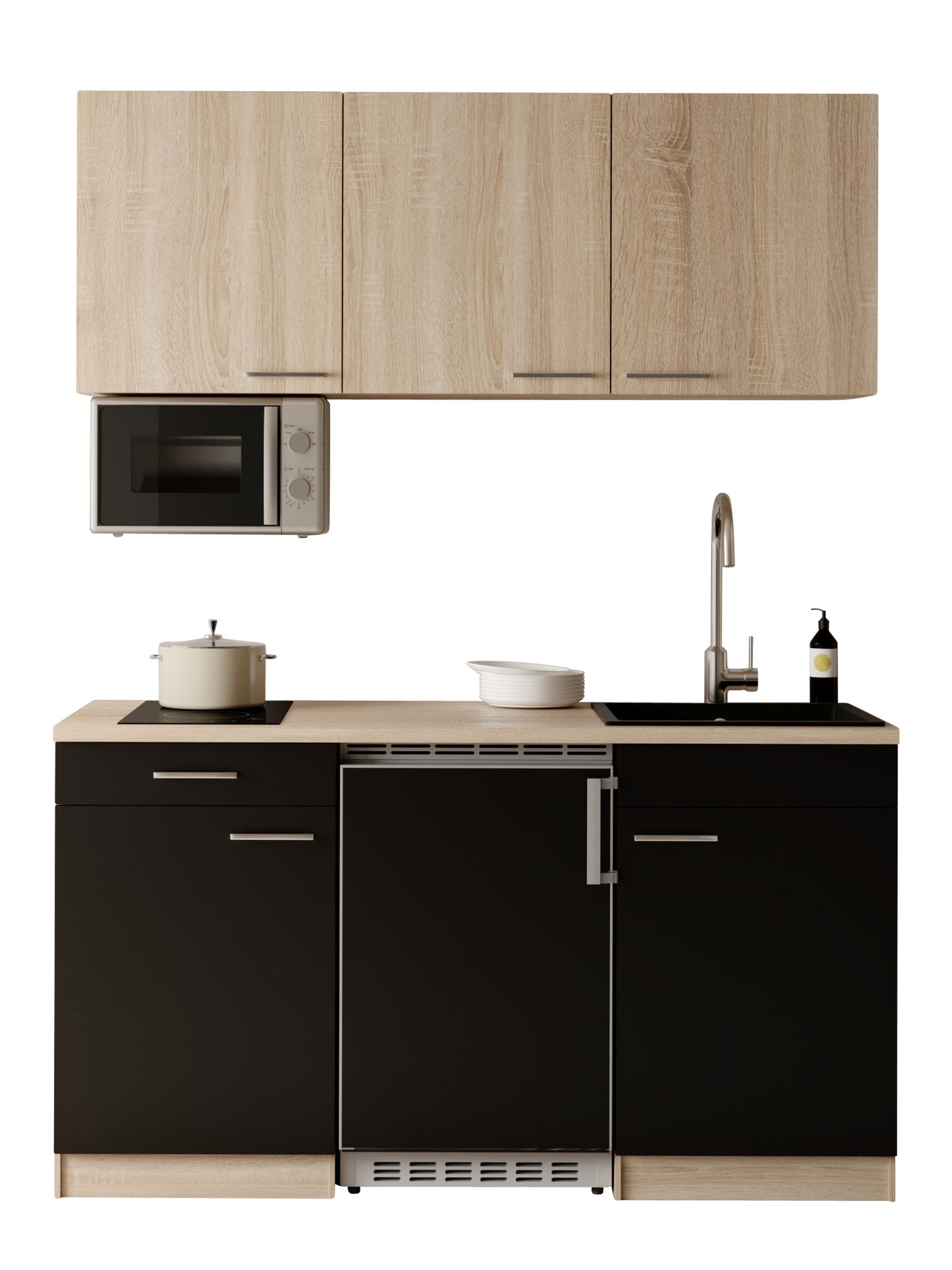 RESPEKTA Pantryküche Ingrid, zerlegt, wahlweise mit Mikrowelle, Soft-Close-Funktion, Breite 150 cm