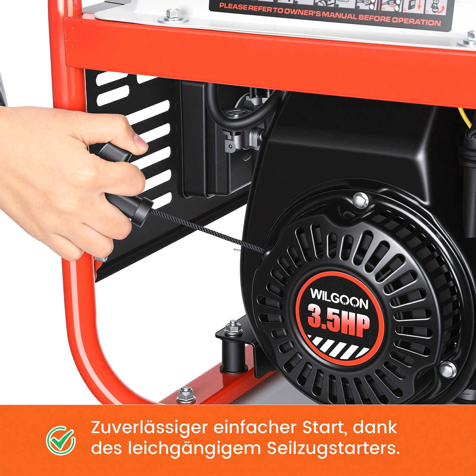 oyajia Stromerzeuger 4-Takt 3.5 HP 1100W BS154F Stromerzeuger Generator, 1,1 in kW, Benzin Generator Stromerzeuger 230V Steckdose