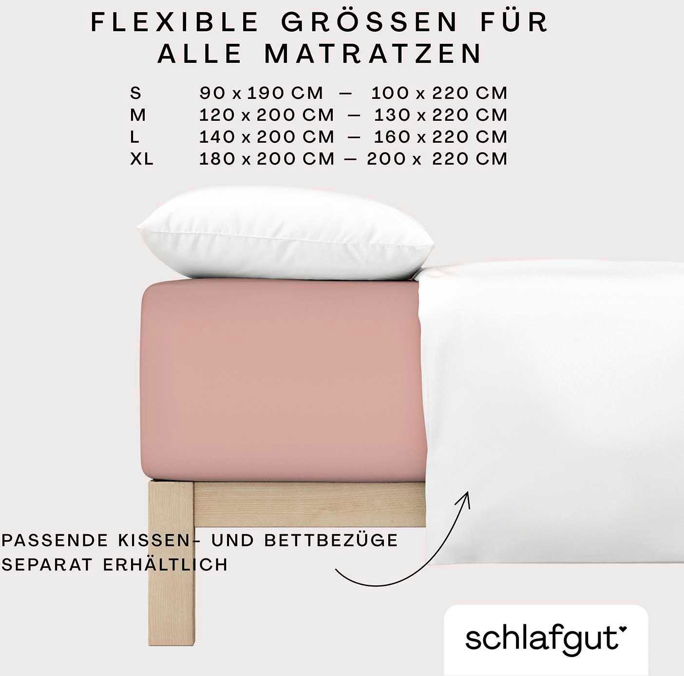 Schlafgut Spannbettlaken PURE BOXSPRING Bio-Baumwolle mit Elasthan, 170 g/m², Bettlaken, Jersey-Elasthan, Gummizug: rundum, (1 Stück), PREMIUM Boxspringbett Lak – Bild 4 von 5