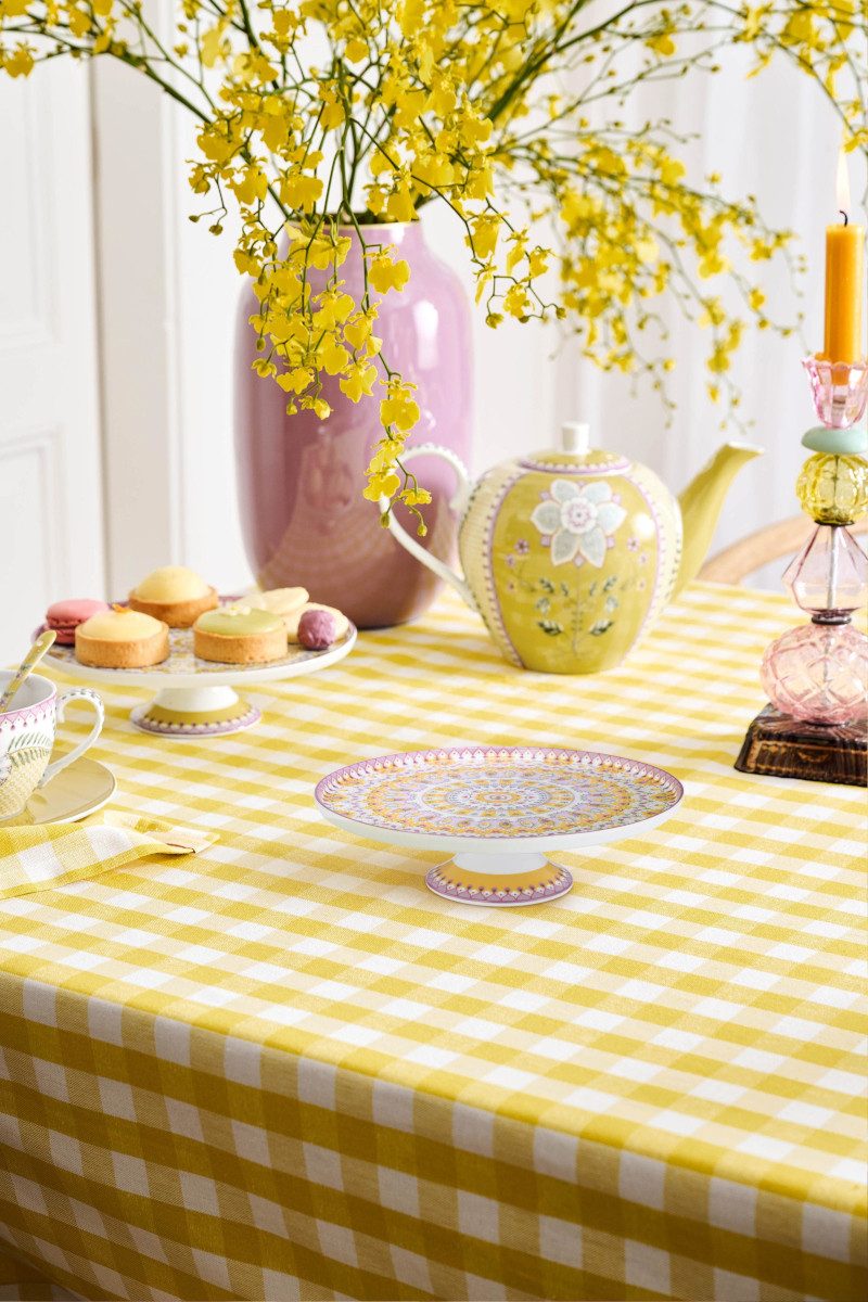 PiP Studio Tortenplatte Lily&Lotus Moon Delight Yellow mini Kuchenplatte 21cm, Porzellan, (Platten)