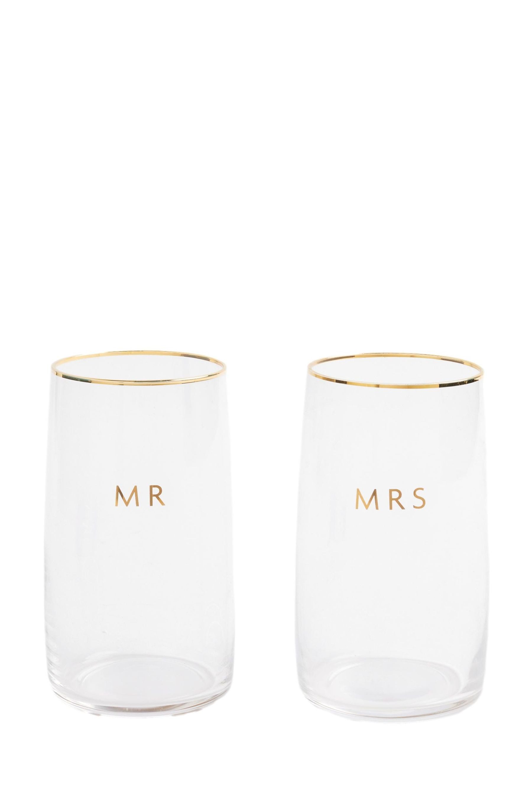 Champagnerglas 2er-Set Tumbler-Gläser, Hochzeit Mr and Mrs
