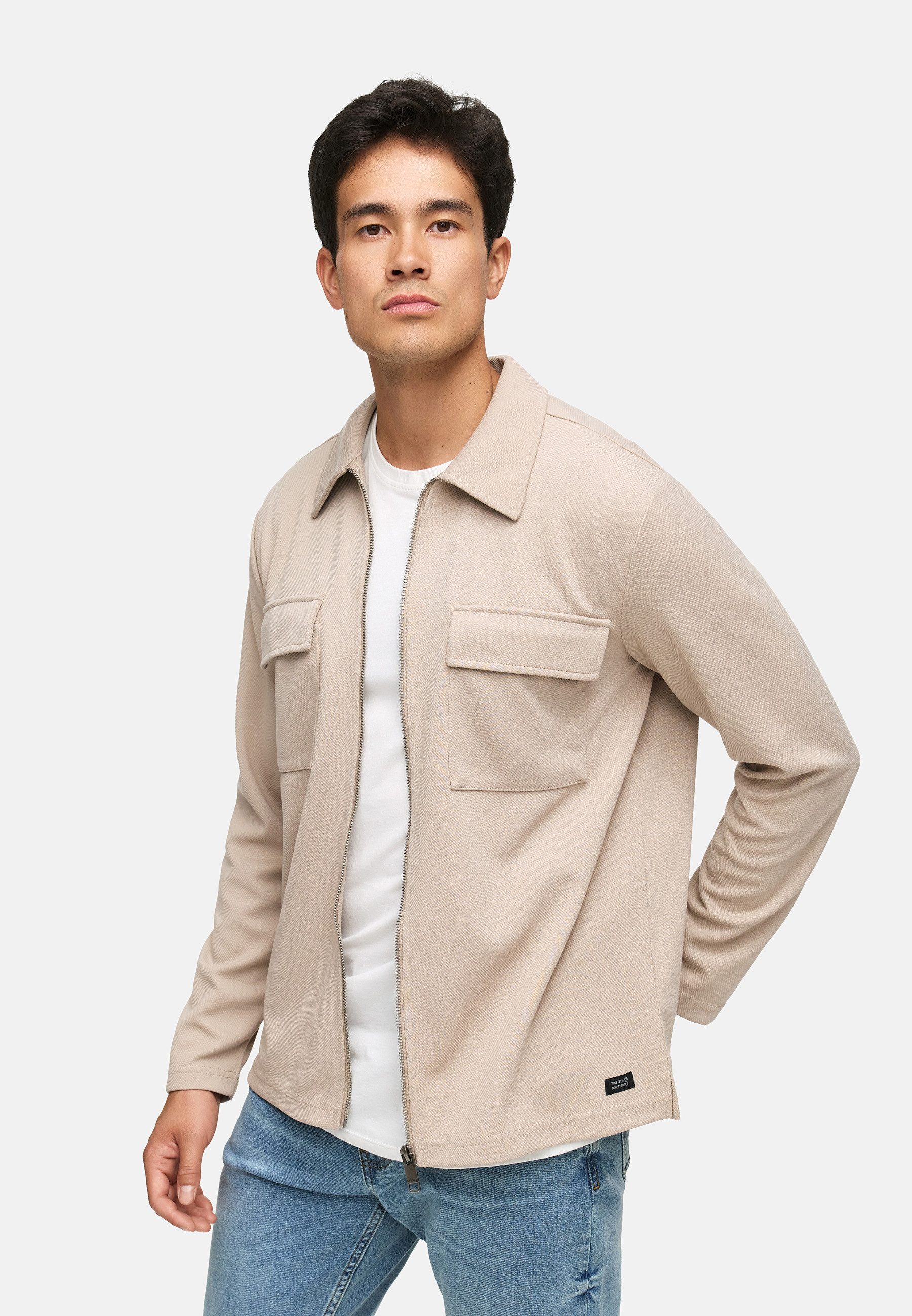 Indicode Langarmhemd Herren INNello Zip Herrenhemd Langarm Lässiges Hemd mit Reißverschluss und Brusttaschen