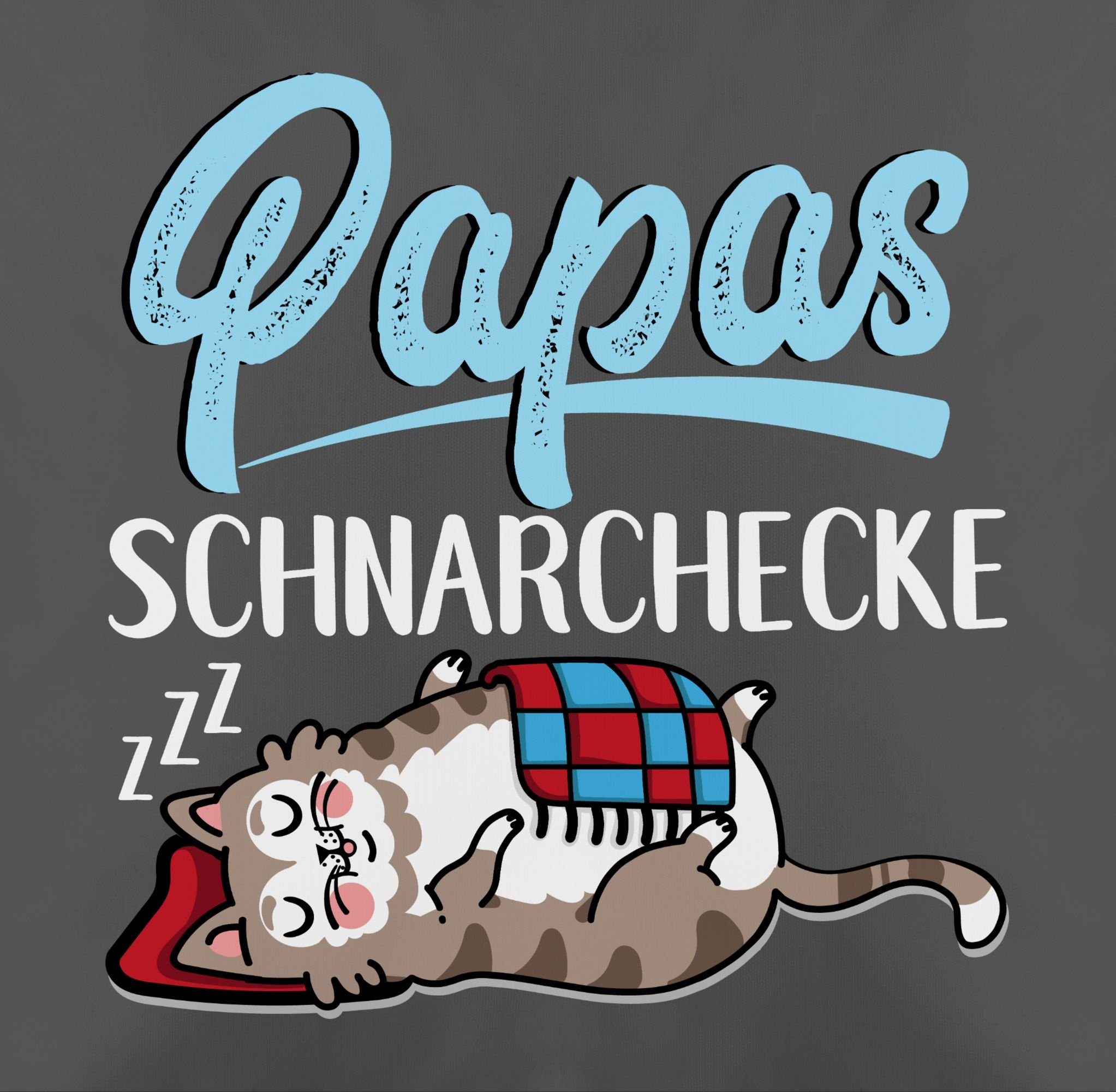 Shirtracer Dekokissen Papas Kissen weiß/blau, 1 - Schnarchecke Katze Vatertagsgeschenk Grau