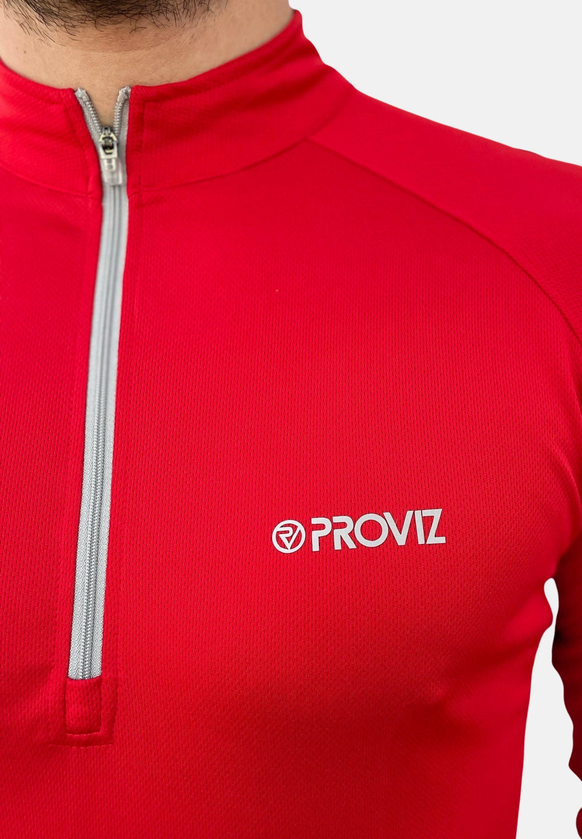 feuchtigkeitsabsorbierend, red Ultraleicht, Klassisch Laufshirt reflektierend ProViz
