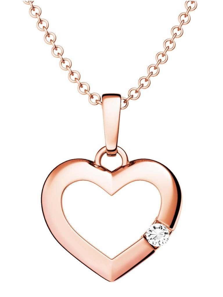 Amoonic Herzkette Halskette Damen Silber 925 Kette mit Herzanhänger und Zir günstig online kaufen