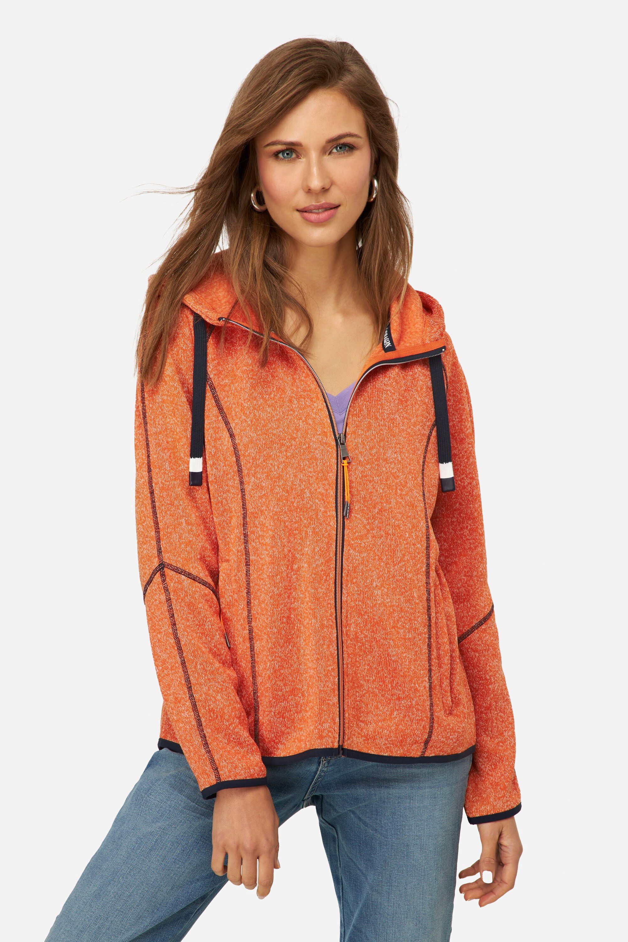 Laurasøn Sweatjacke Strickfleece-Jacke Kapuze Zipper Langarm