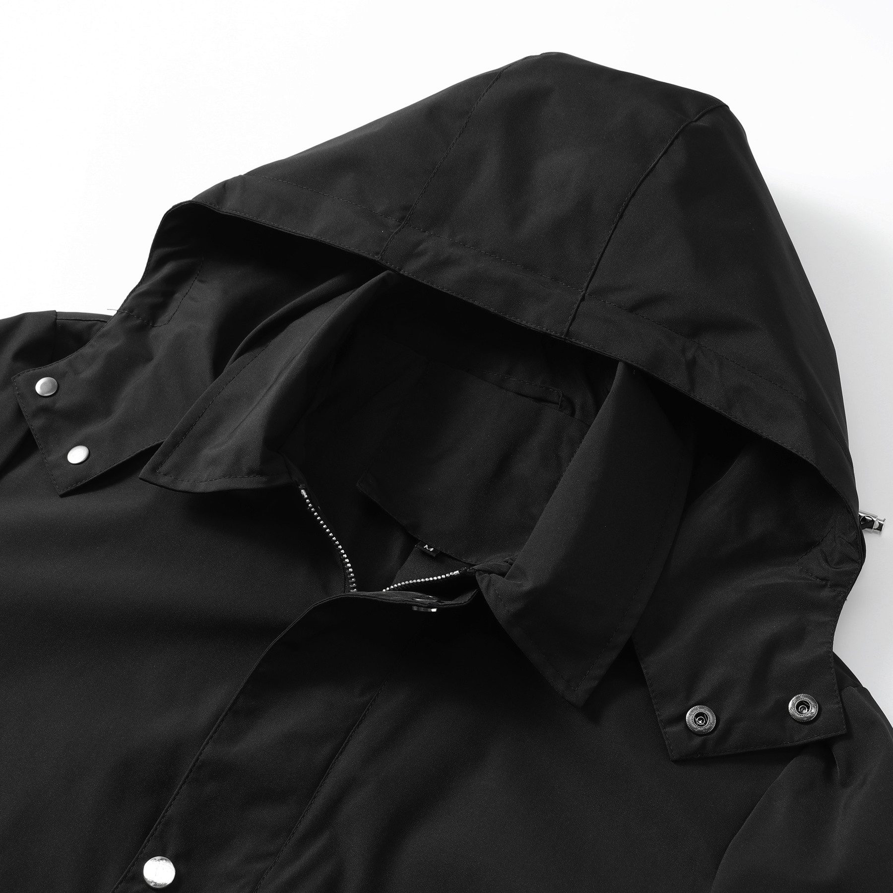 Allthemen Trenchcoat Herren Mittellanger Trenchcoat mit Kapuze Wasserabweisend Business – Bild 3 von 5