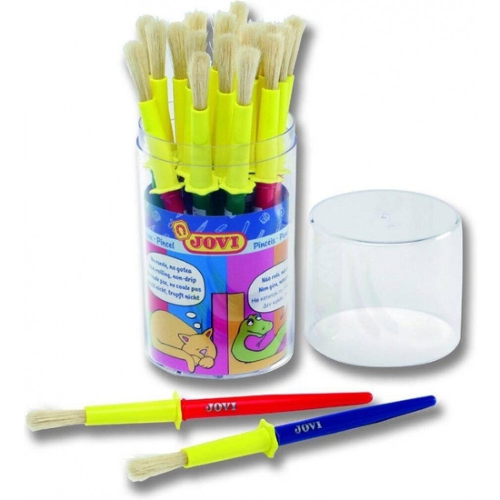 Jovi Papierscheren Pinsel Set, Pinsel-Größe medium, 20 Schulpinseln in einer Dose
