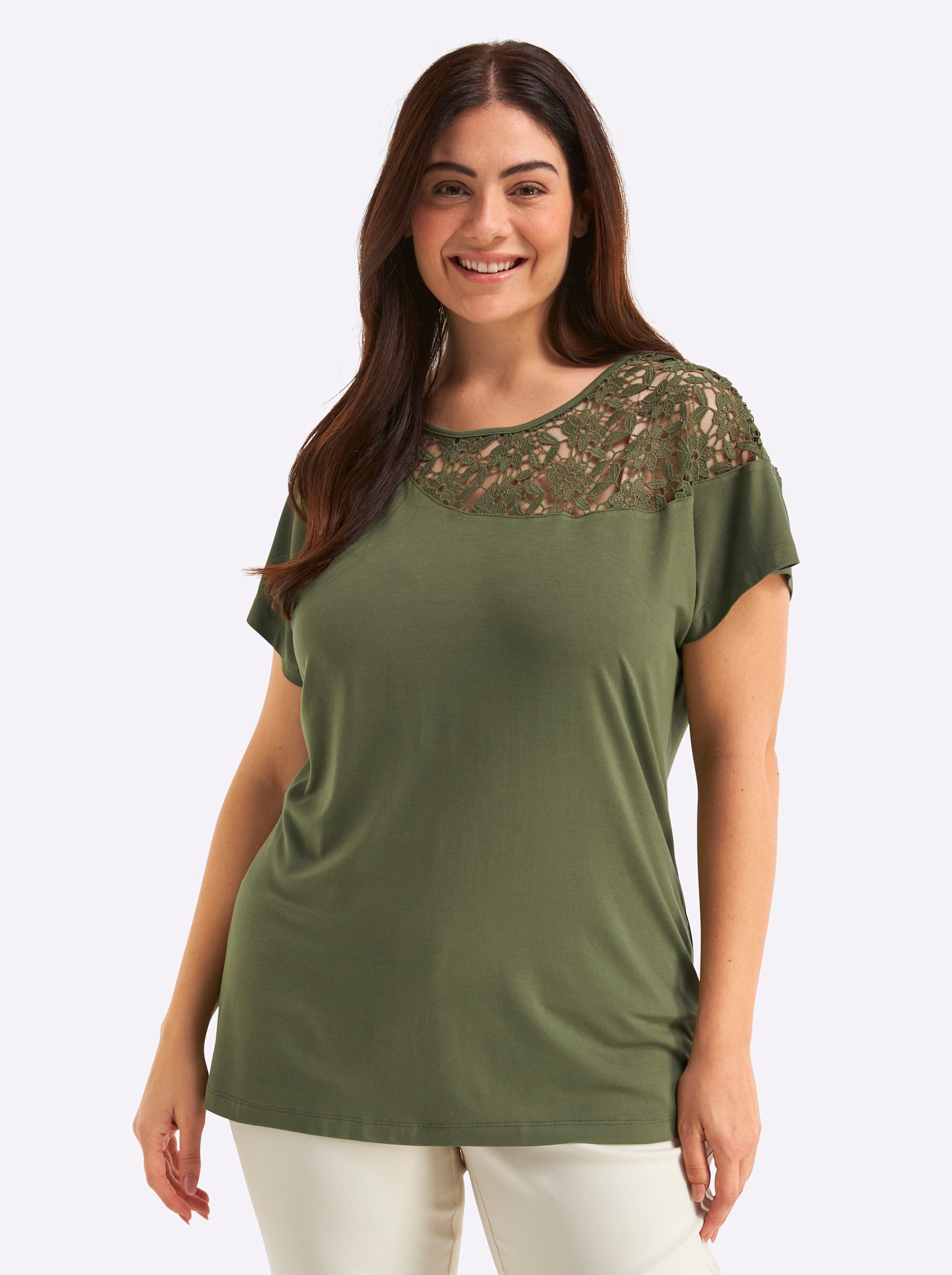 Sheego T-Shirt Kurzarm-Shirt Kurzarm