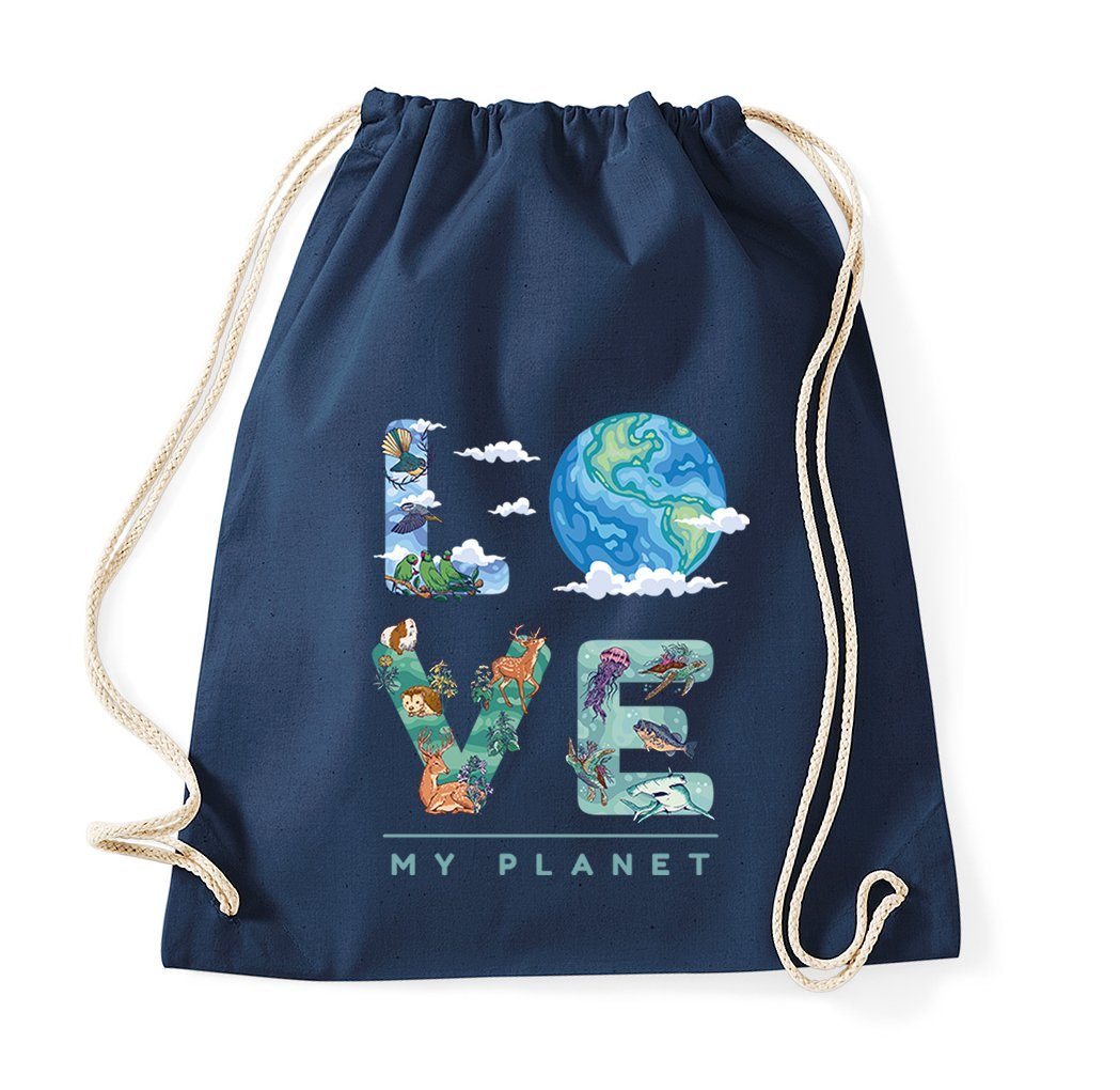 Turnbeutel LOVE MY PLANET Baumwoll Tasche