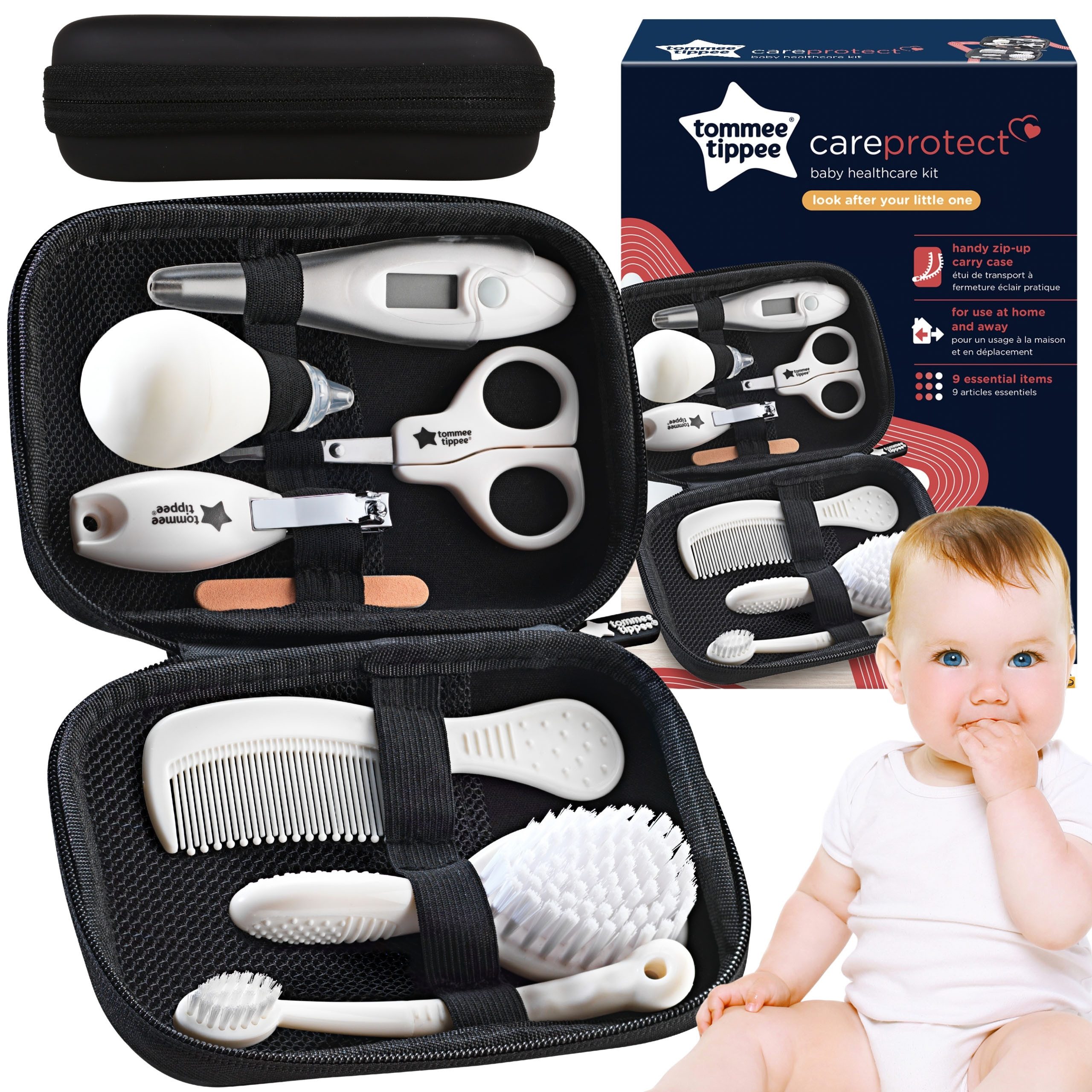 Tommee Tippee Babypflege-Set Tommee Tippee Care Protect Babypflegeset IM ETUI, 9 Zubehörteile
