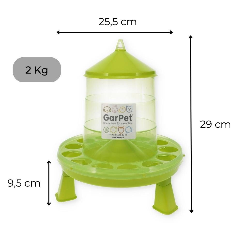 GarPet Wasserspender Geflügel Futterautomat und Tränke Set mit Füßen Hühner Wasser Tränke