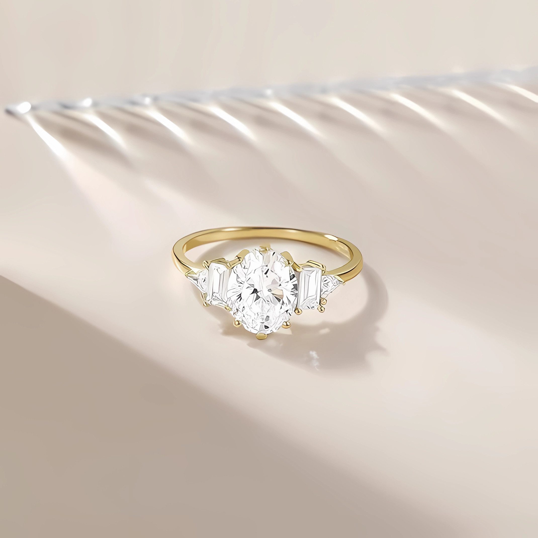 Jumpeak Diamantring Zeitloser,Verlobungsring mit ovalem Diamant,Brautset,Ri günstig online kaufen