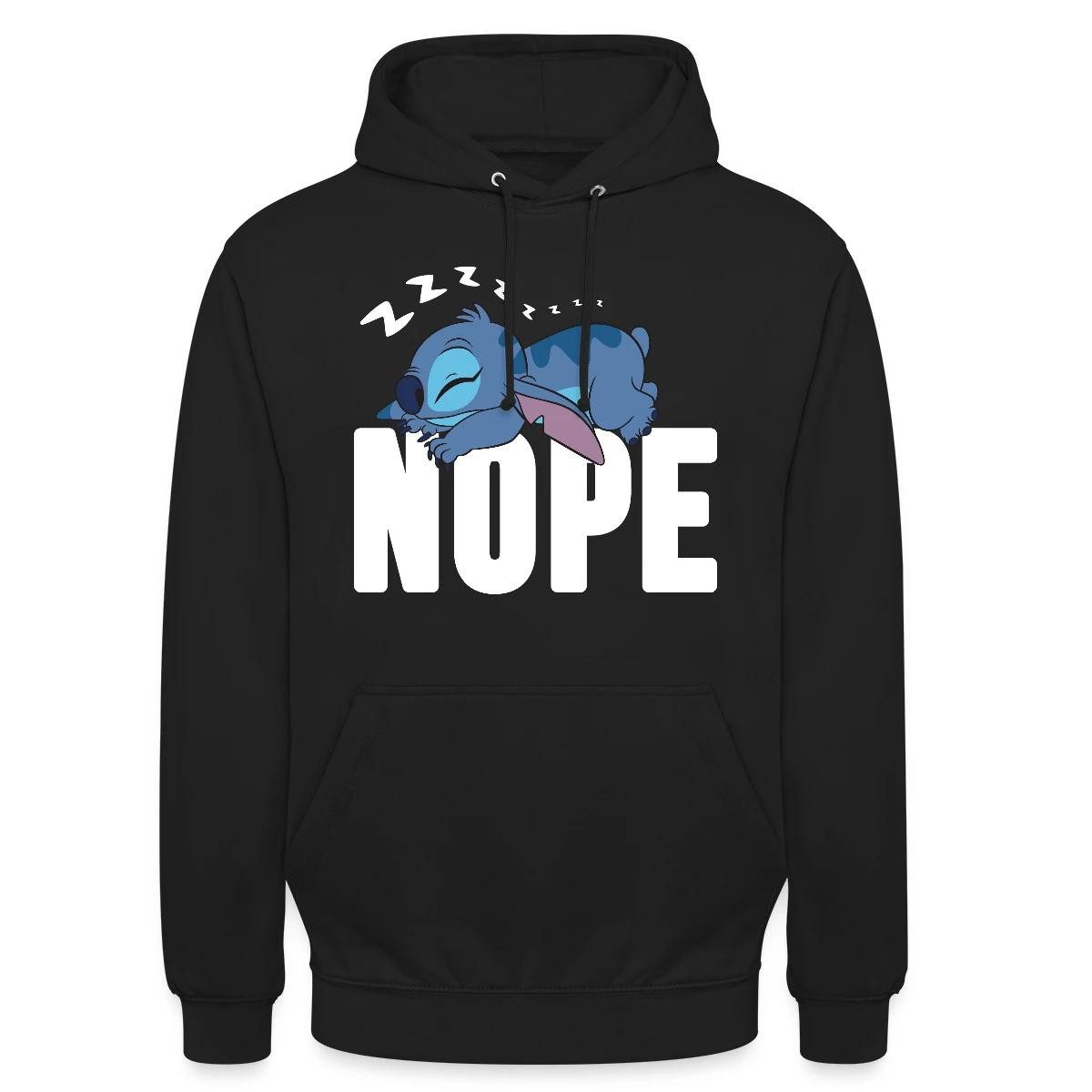 Hoodie Lilo & Stitch, Schlafender Stitch Nope Unisex Hoodie