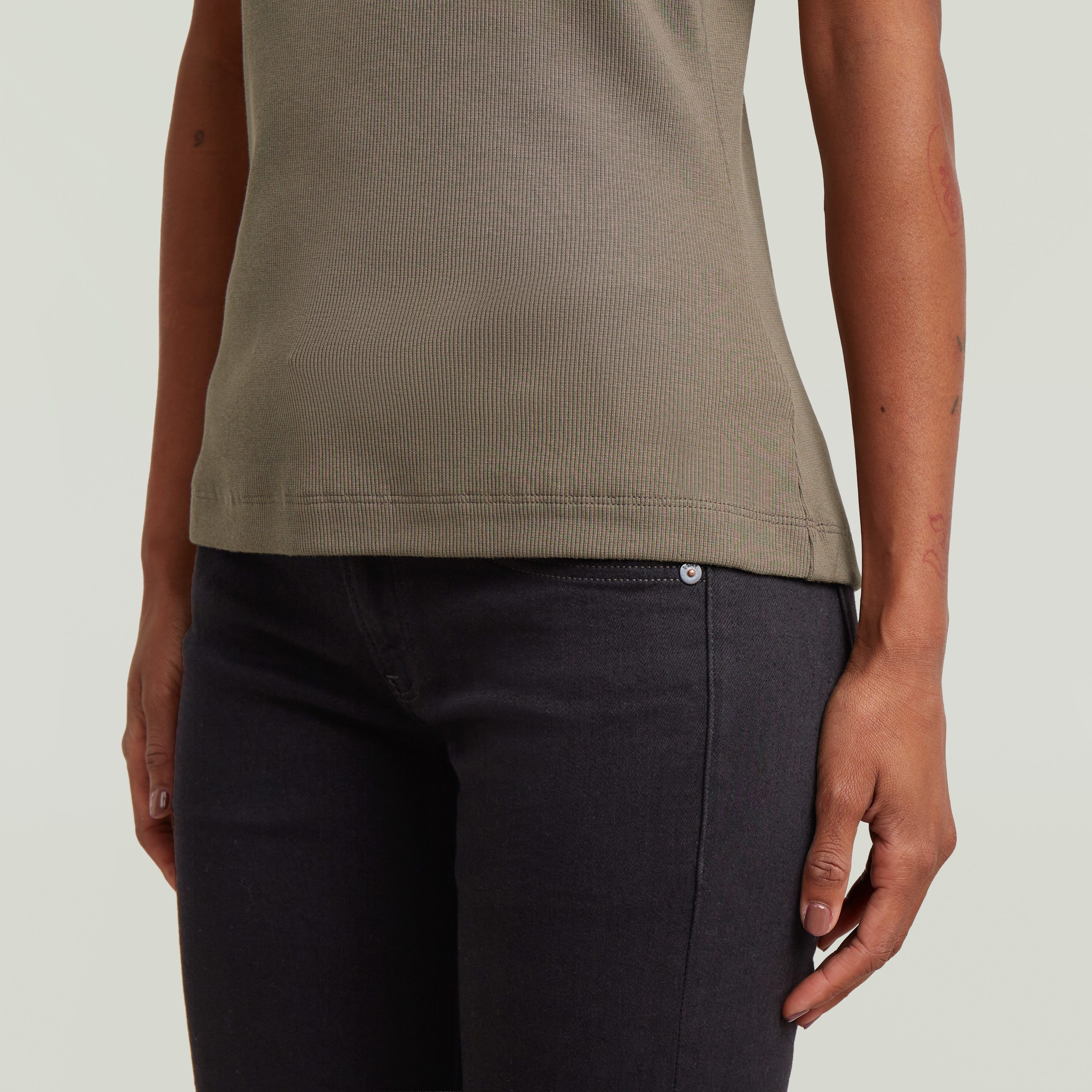 G-STAR T-Shirt Slim Rib Wmn in Rundhalsform