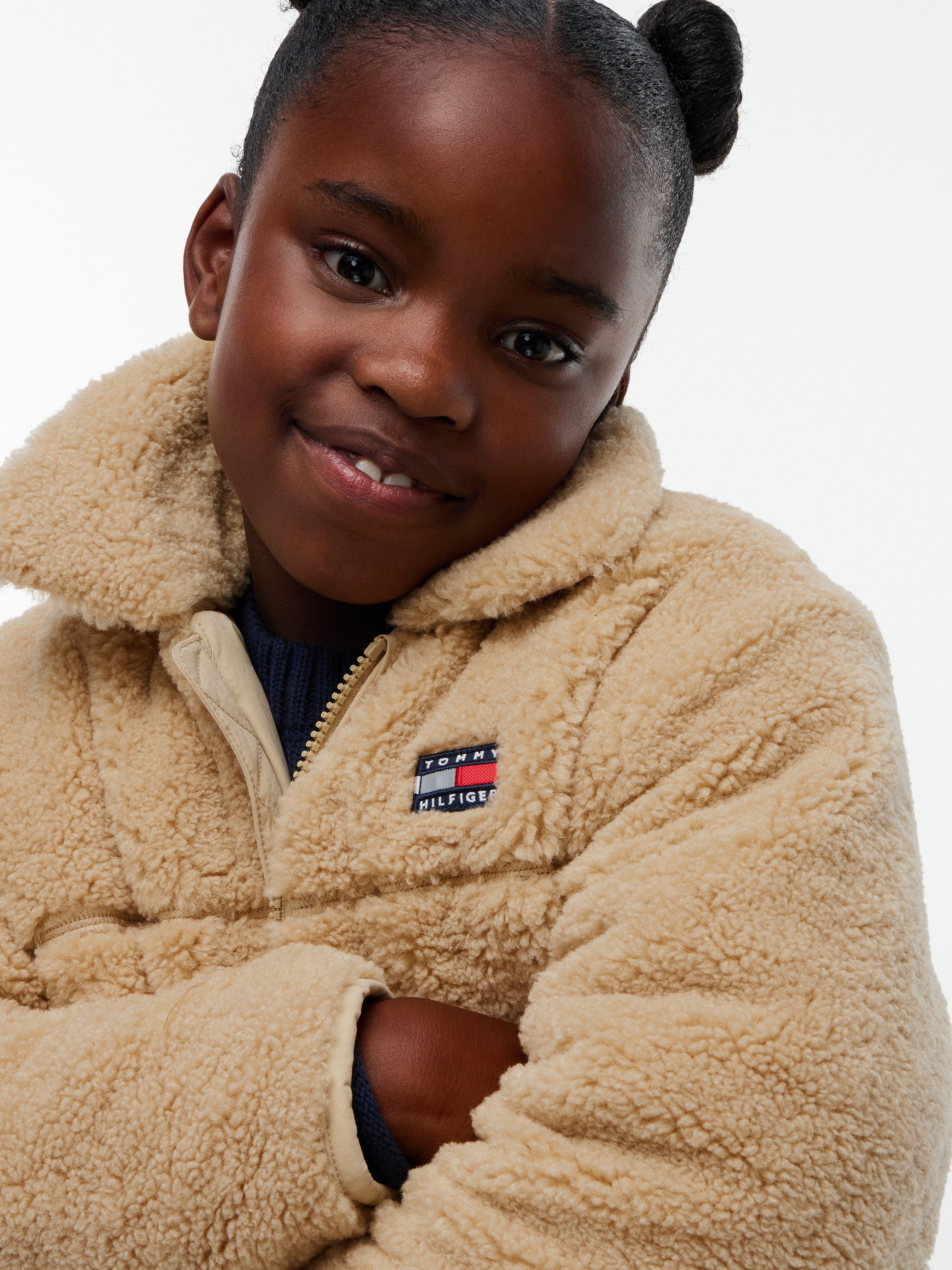 Tommy Hilfiger Plüschjacke TEDDY JACKET Plüschqualität, Regular Fit, Kinder bis 16 Jahre