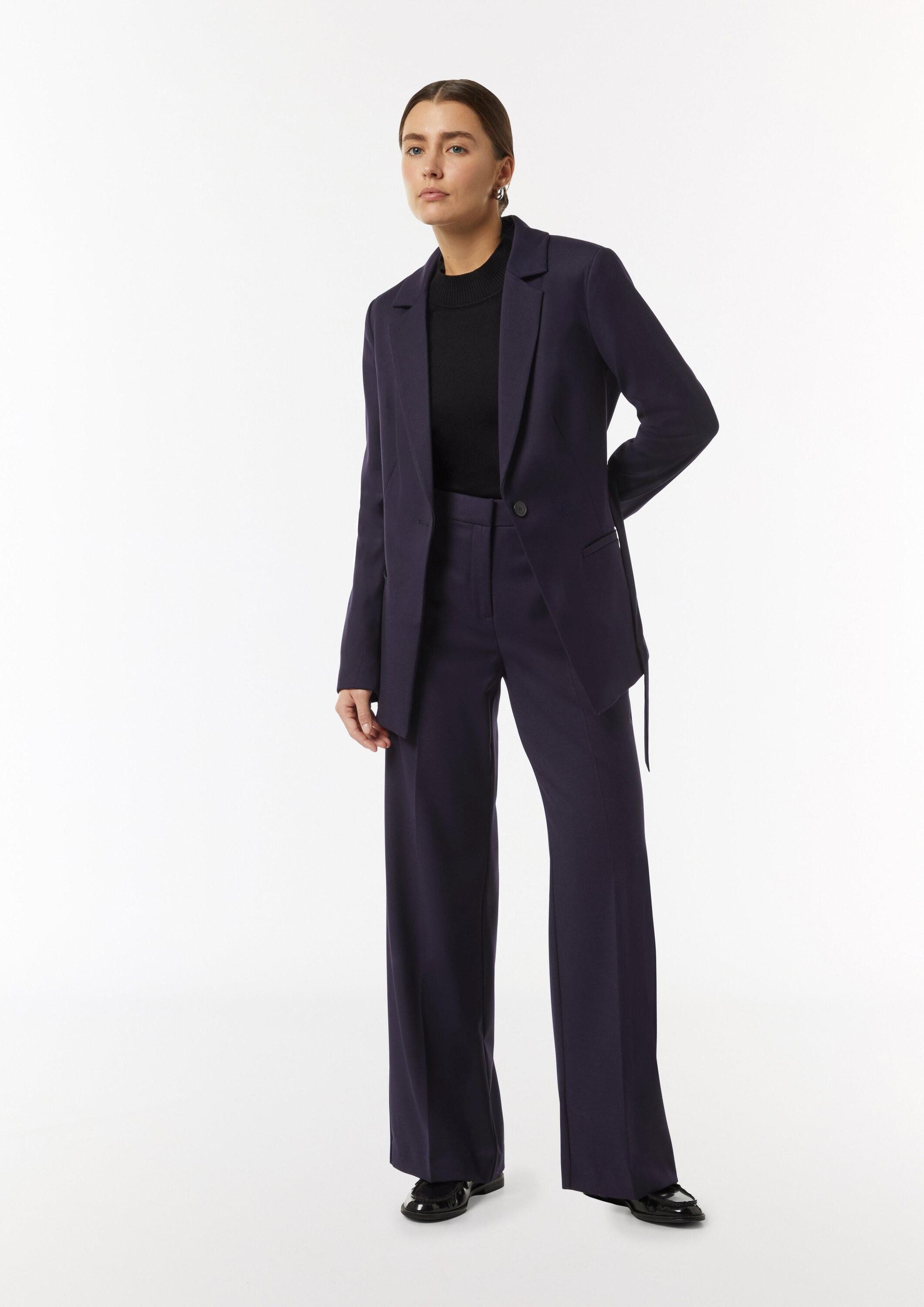 comma Jackenblazer Indoor-Blazer Twill-Blazer mit schmalem Gürtel