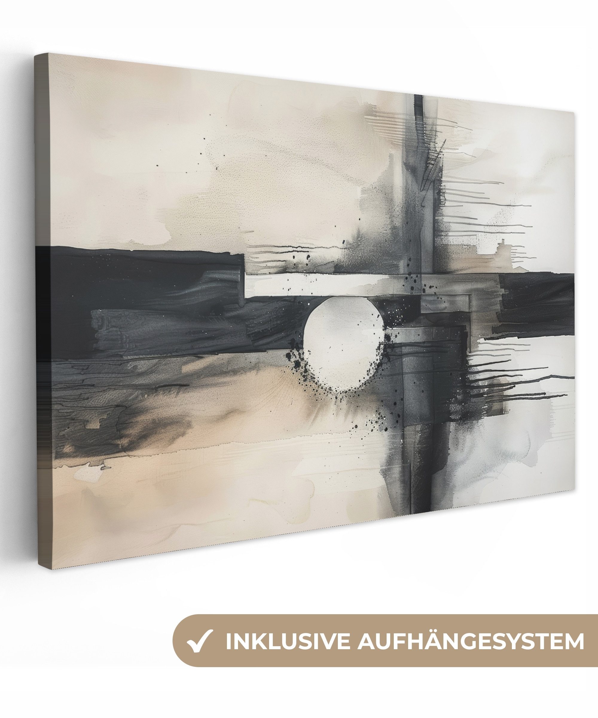 OneMillionCanvasses® Leinwandbild Abstrakt - Schwarz und günstig online kaufen