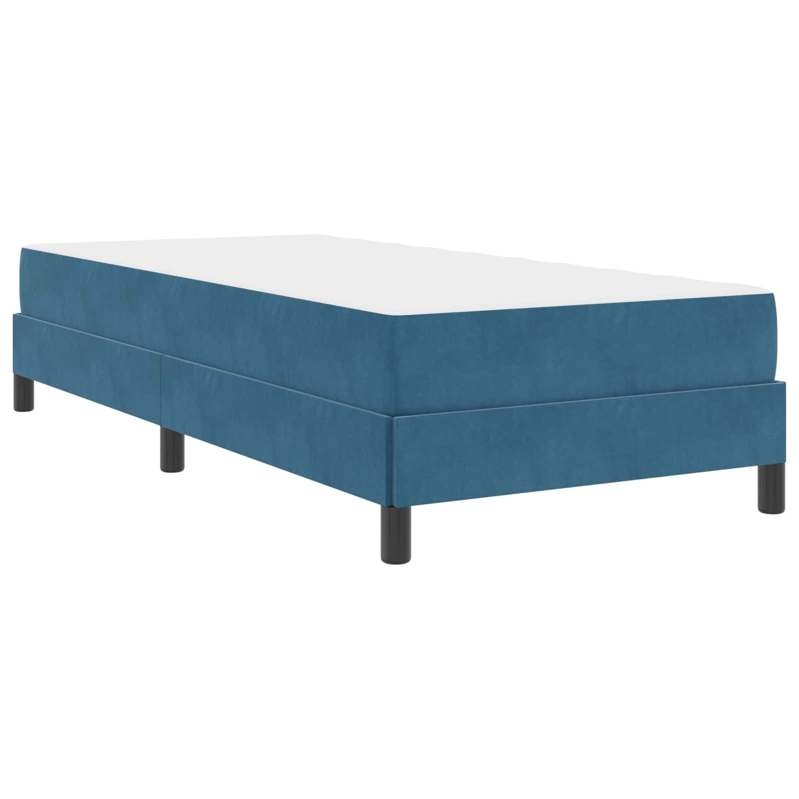 vidaXL Bett Boxspringbett mit Matratze Dunkelblau 90 x 200 cm Stoff (1-tlg)
