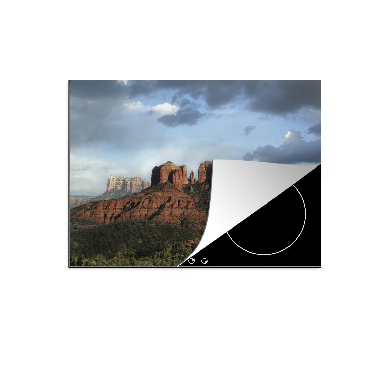 MuchoWow Herdblende-/Abdeckplatte Mesa in Arizona, Vinyl, (1 tlg), 70x52 cm, Mobile Arbeitsfläche nutzbar, Ceranfeldabdeckung