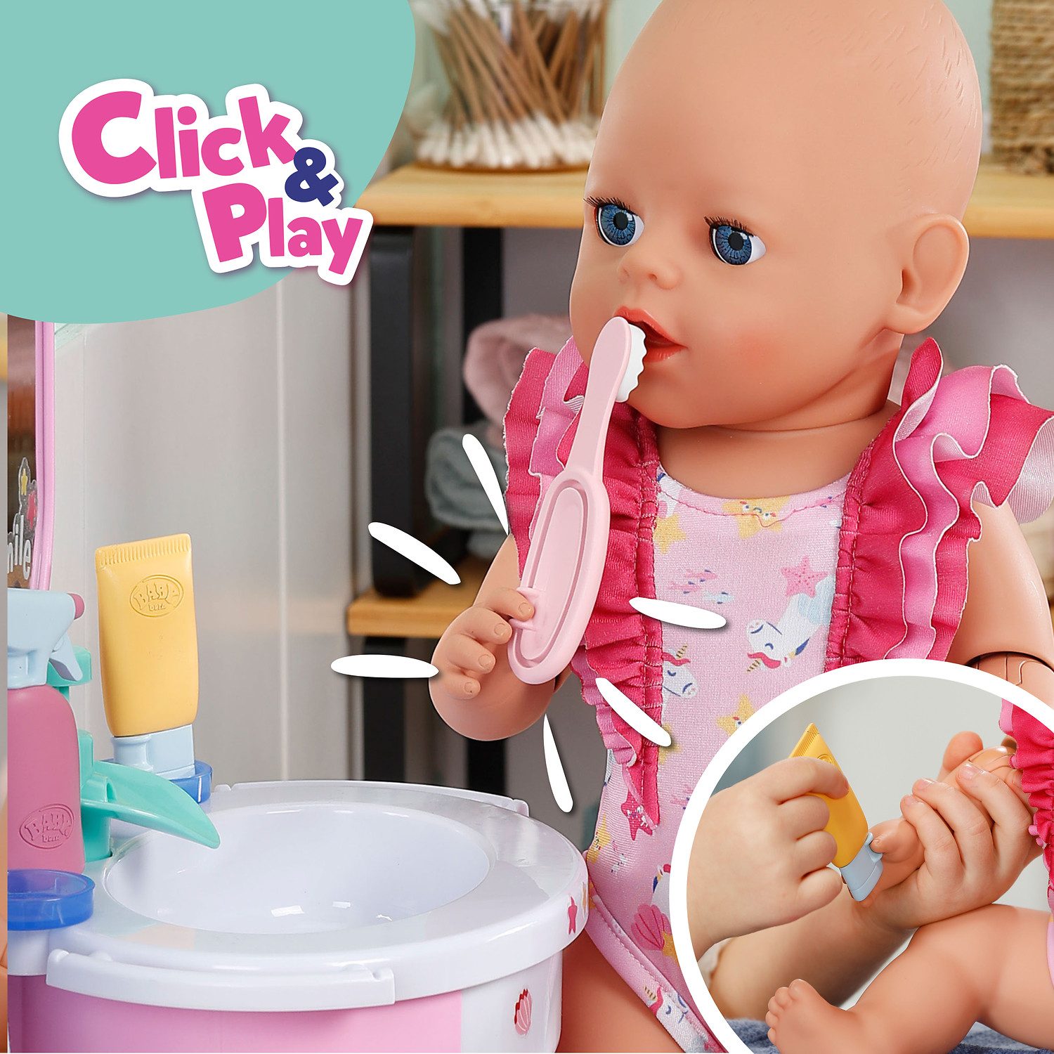 Baby Born Puppen Accessoires-Set Badespaß Set, passend für Click & Play BABY born Puppen – Bild 5 von 5
