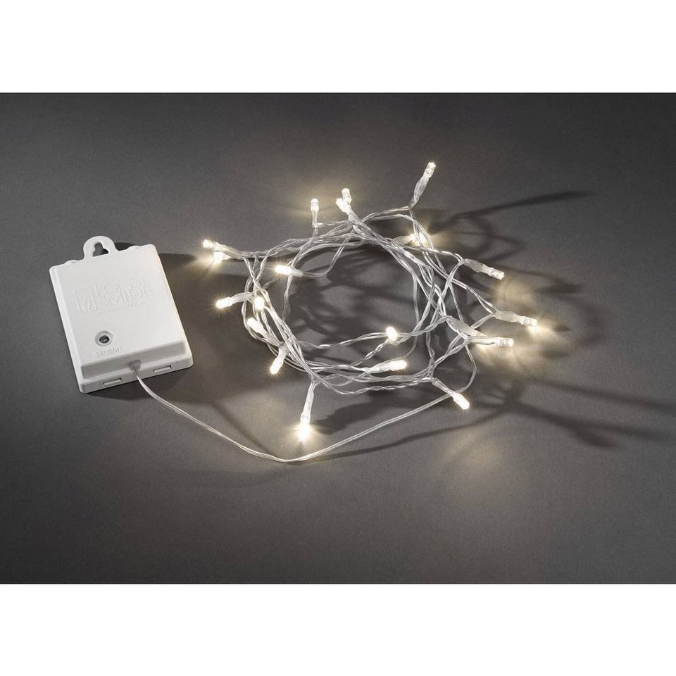 warmweiße den 80 für Kabel, LED-Lichterkette Dioden, KONSTSMIDE transparentes LEDs 80 aussen, Warm-Weiße Weihnachtsdeko Außenbereich,
