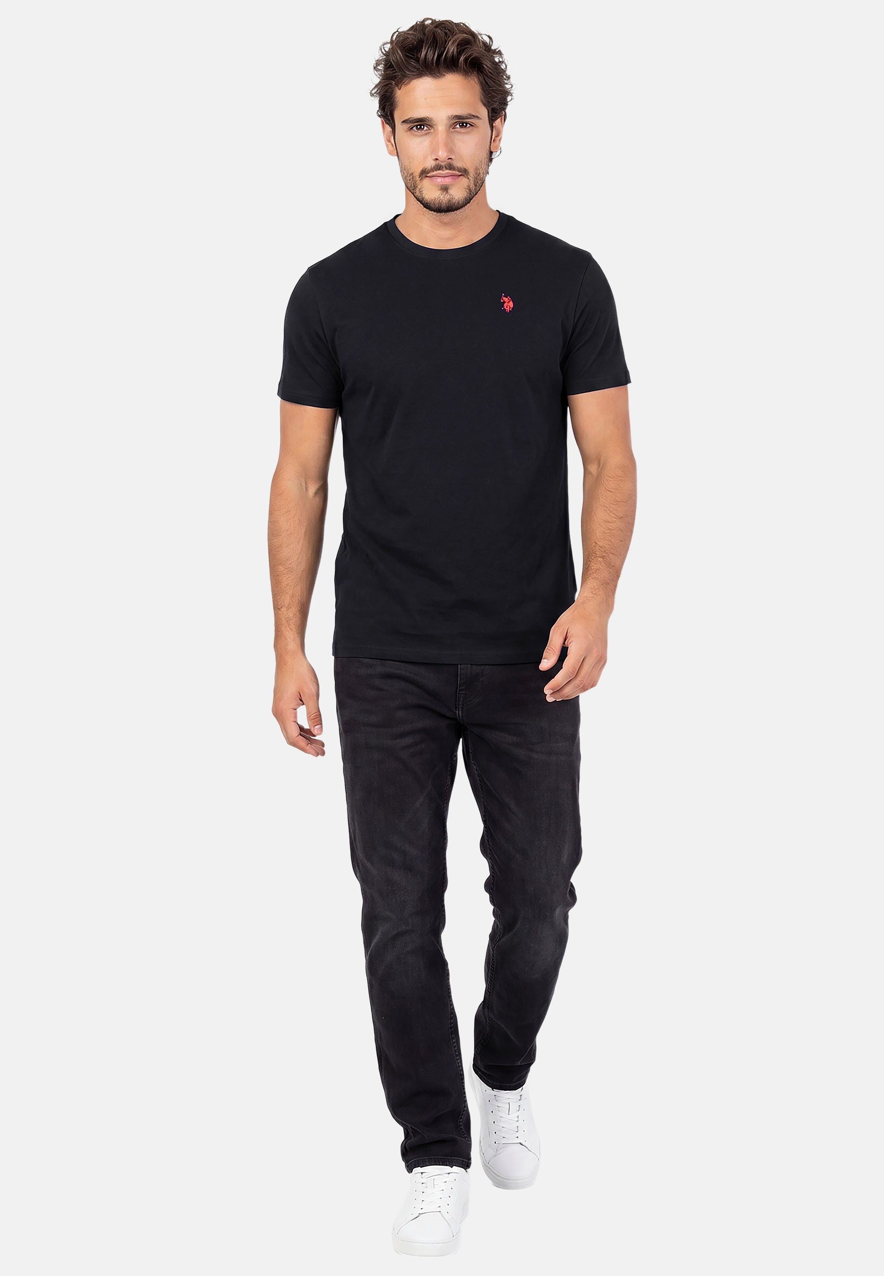 U.S. Polo Assn. T-Shirt USNaash – Herren Basic Shirt aus 100 % Baumwolle Klassischer Rundhalsausschnitt, weiches Material und Logo-Stickerei