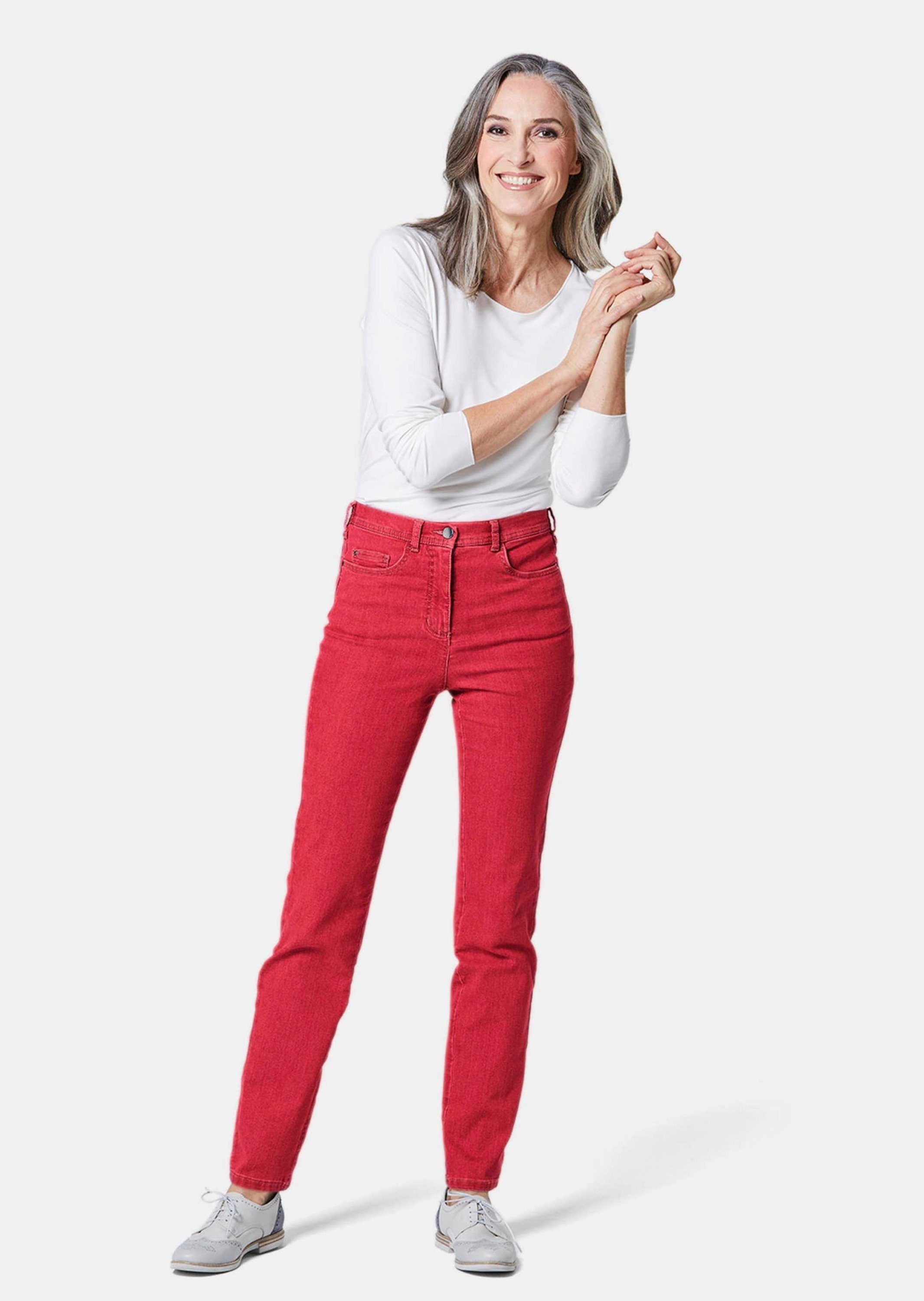 High-Stretch-Jeanshose Bequeme rot GOLDNER Jeans Bequeme