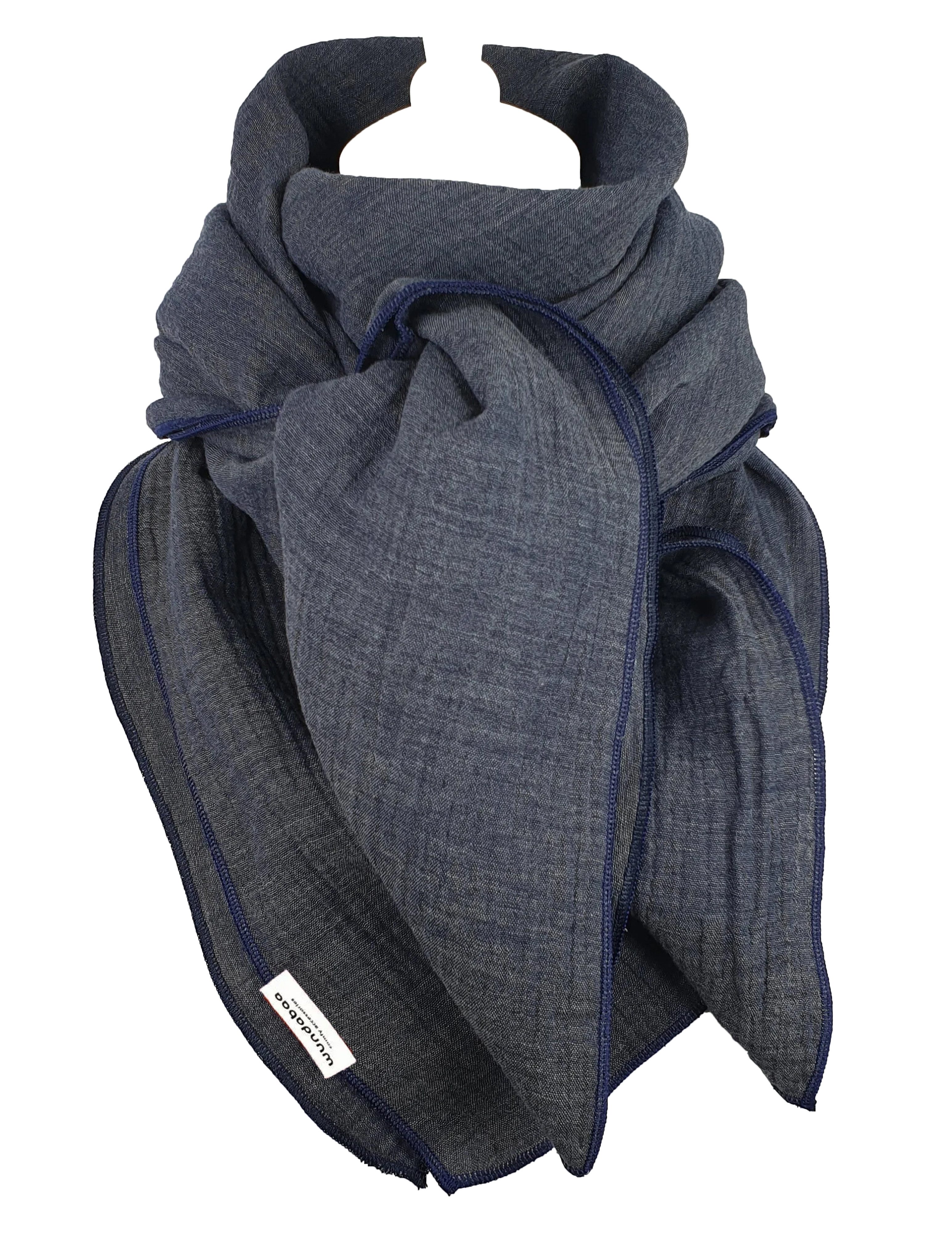 wundabaa Modetuch Musselintuch melange 130x130 Ton in Ton