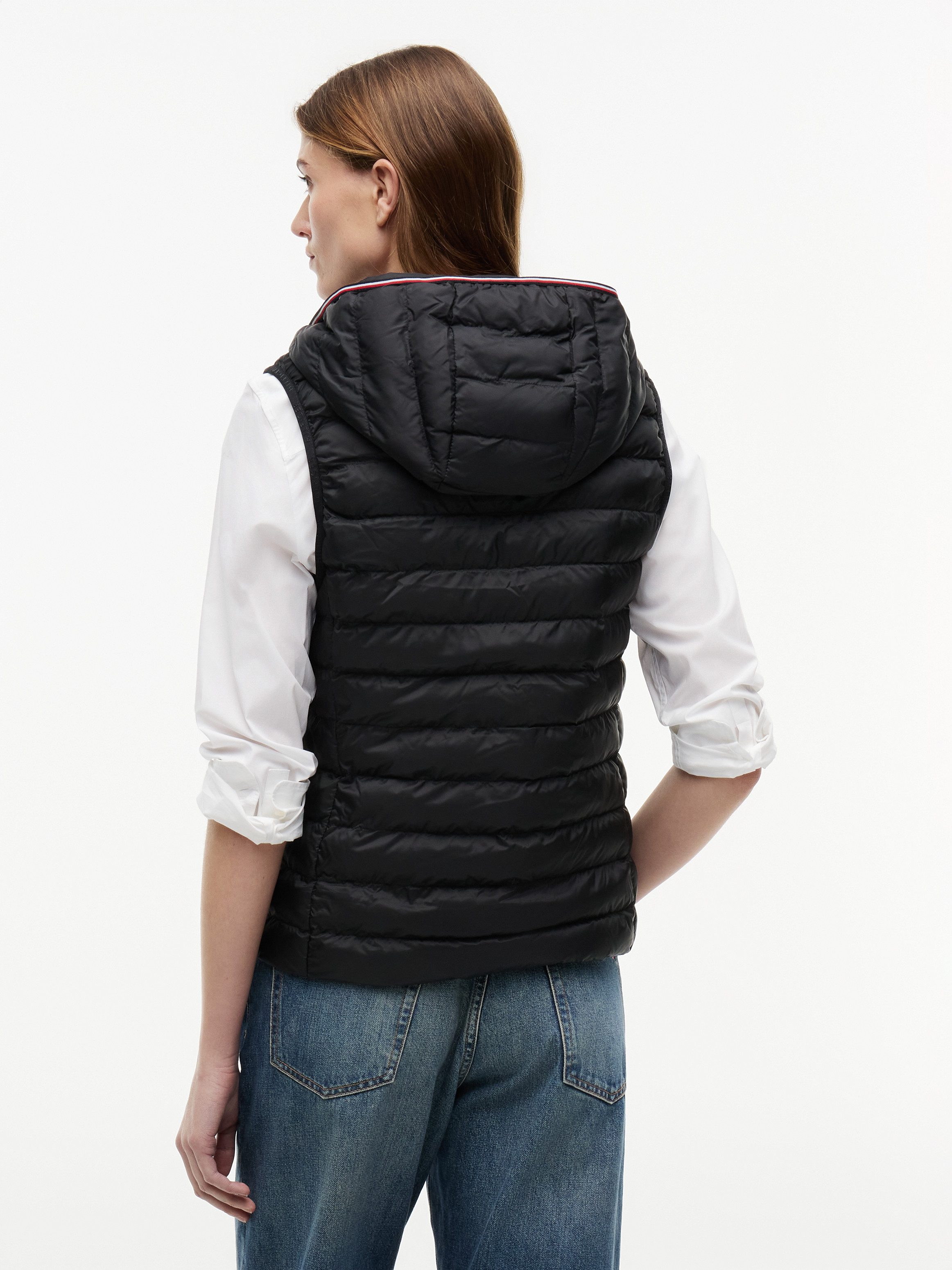 Tommy Hilfiger Steppweste LW PADDED GLOBAL STRIPE VEST (Global Serie TH WOMEN) abnehmbare Kapuze, Übergangsweste
