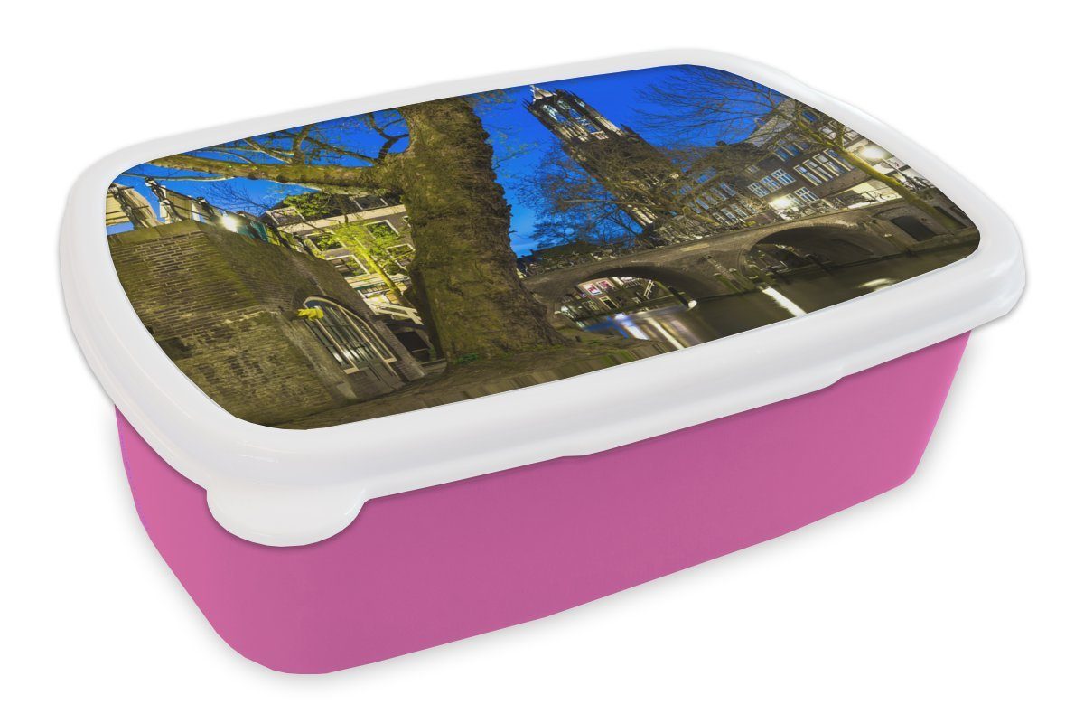 Wasser, Mädchen, Lunchbox Kunststoff Boom MuchoWow rosa Utrecht - - für Kinder, Brotdose (2-tlg), Snackbox, Kunststoff, Brotbox Erwachsene,