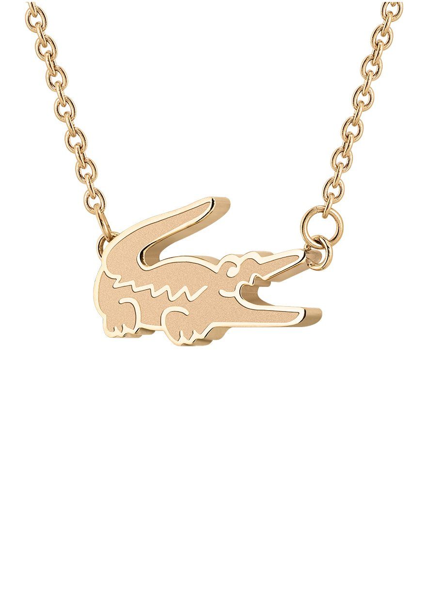 Lacoste Kette mit Anhänger Schmuck Edelstahl Halsschmuck Halskette Ankerkette CROCODILE