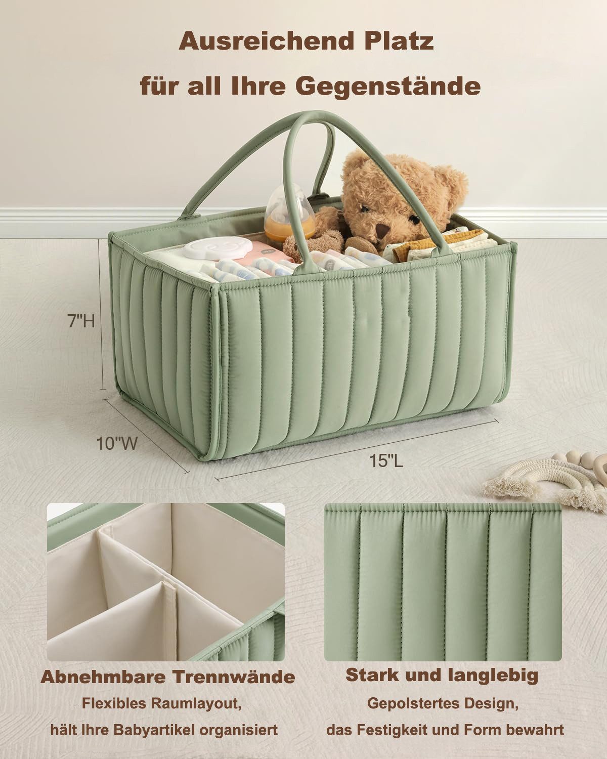 Coonoor Allzweckkorb Baby Windel-Organizer, Aufbewahrungskorb für günstig online kaufen
