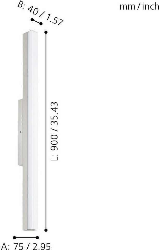 EGLO LED Wandleuchte TORRETTA, LED fest integriert, Warmweiß, Inkl.  energiesparender LEDs, fest integriert