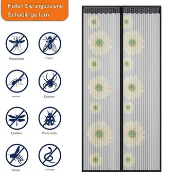 HIBNOPN Fliegengitter-Gewebe Fliegengitter Tür Insektenschutz Magnetvorhang für Balkontür 90*210cm