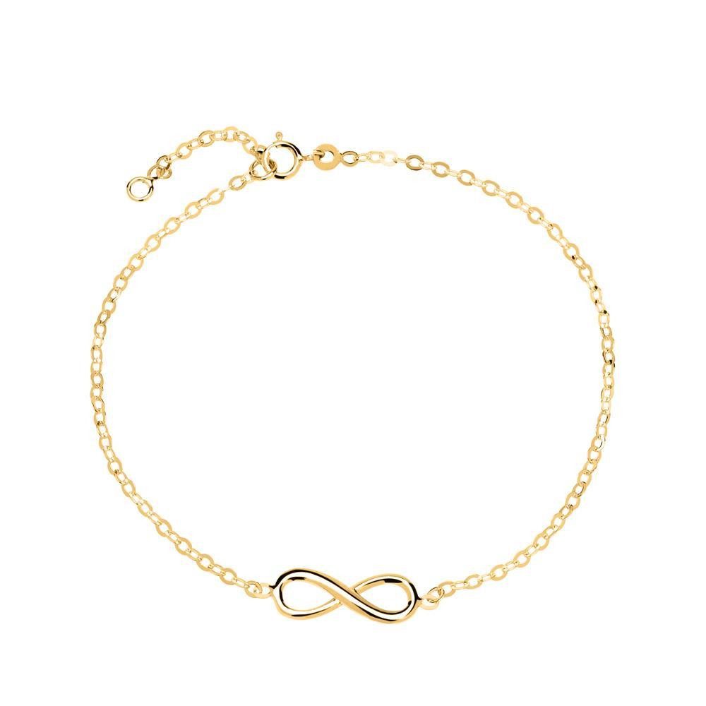 Unique Goldarmband Infinity Armband aus 585 Gold, rhodiniert GB0008