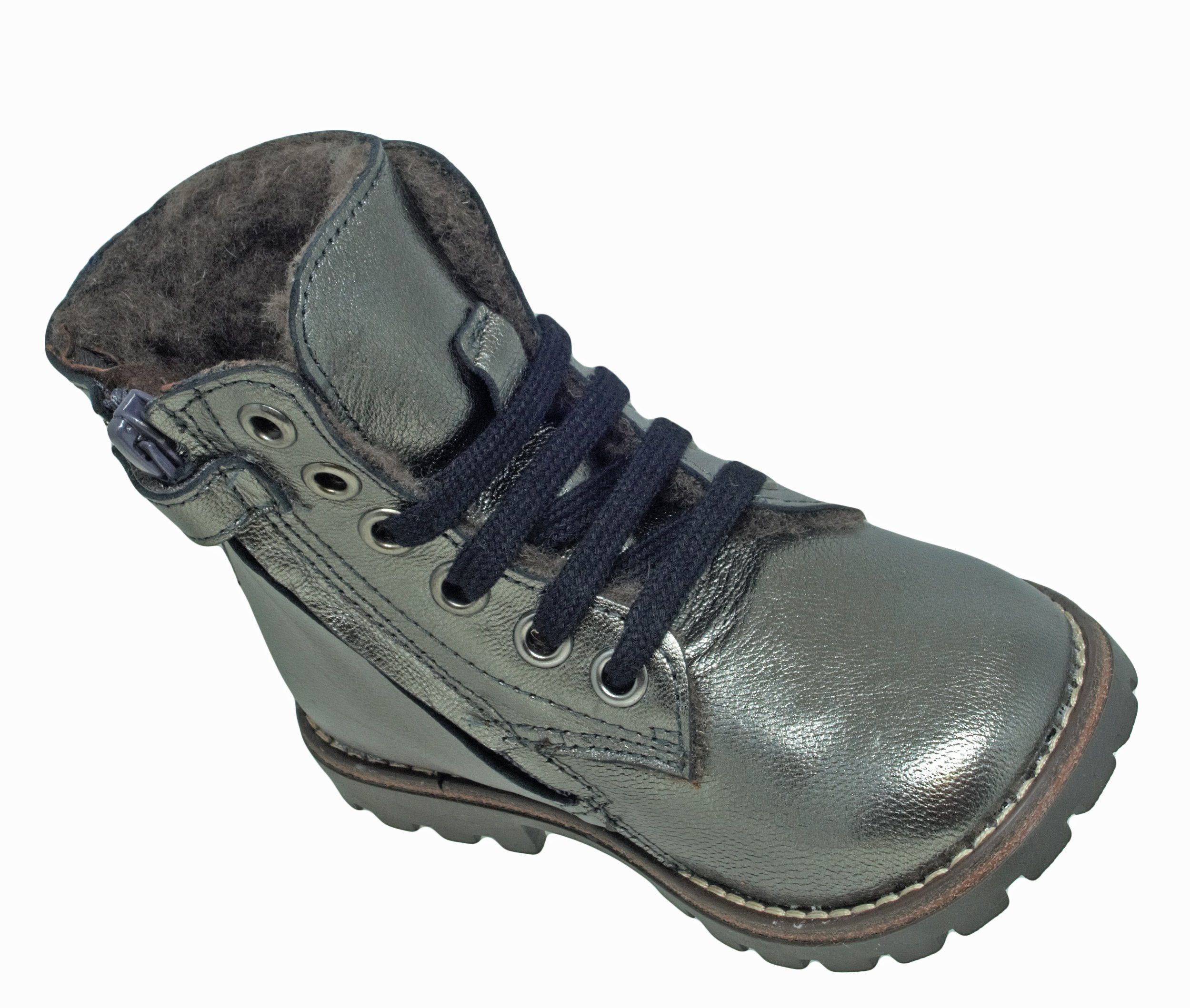 Clic Clic Stiefeletten Schnürstiefelette Leder Boots 9898 Lammfell