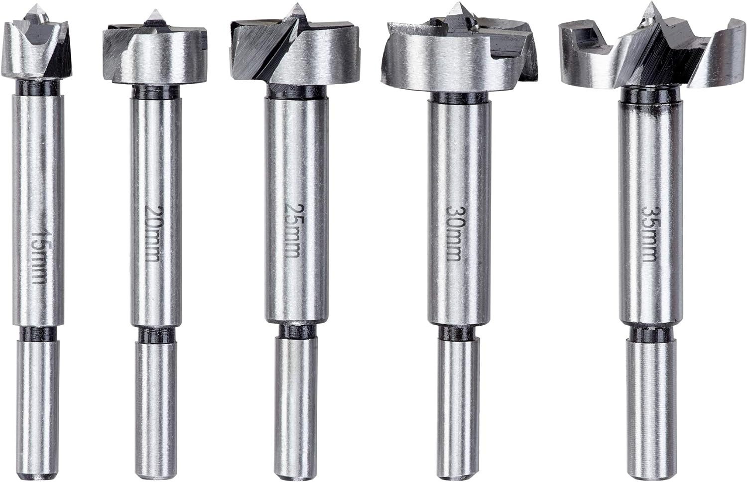 kwb Bohrer- und Bit-Set kwb Forstner-Bohrer-Set, 5-teilig für Holz 15 - 35 mm mit abgedrehtem, kwb Forstner-Bohrer-Set, 5-teilig für Holz 15 - 35 mm mit abgedrehtem