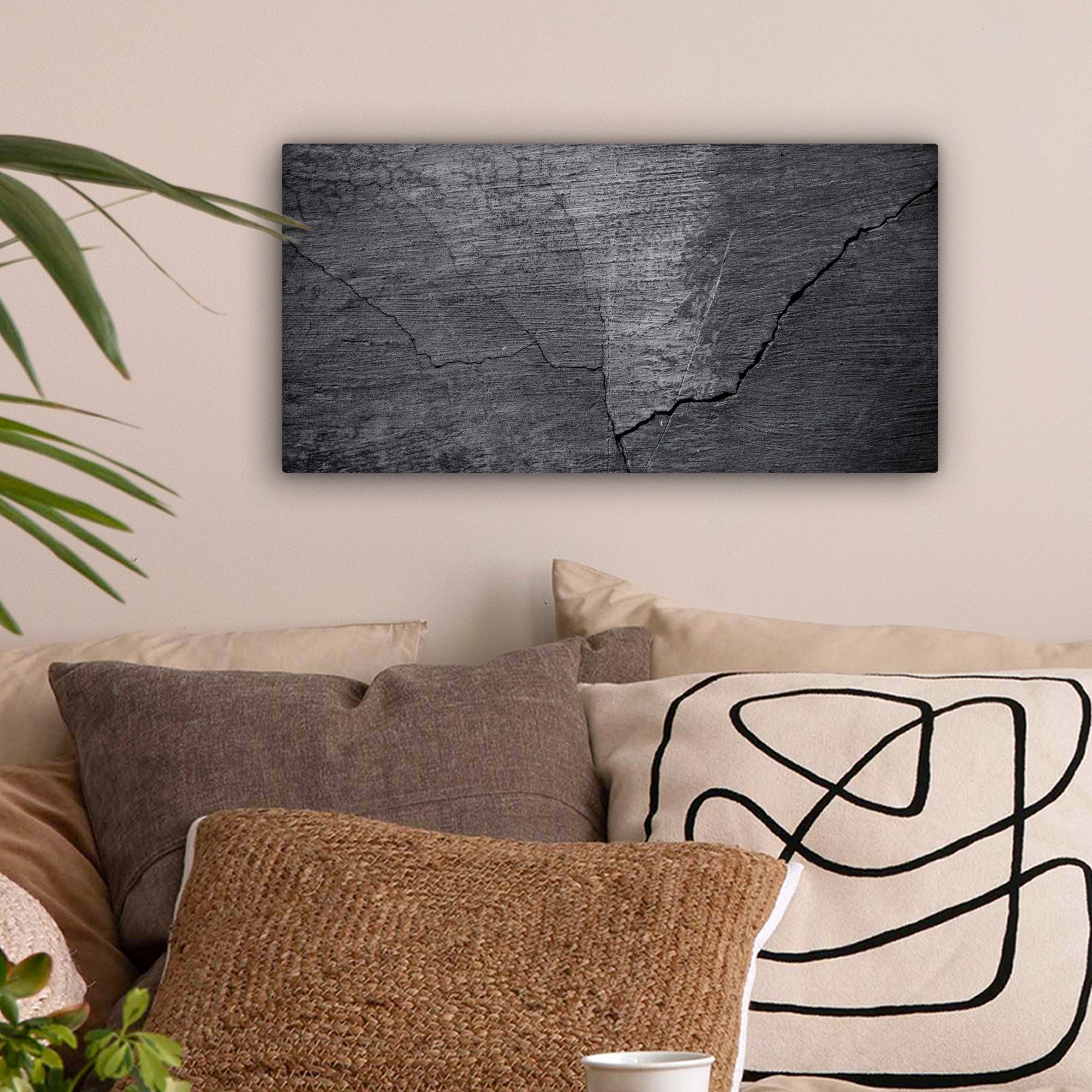 OneMillionCanvasses® Leinwandbild Panorama Beton - Schwarz günstig online kaufen