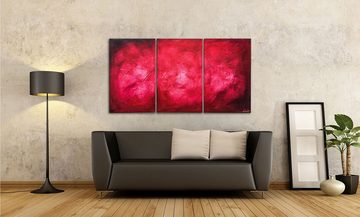 WandbilderXXL Gemälde Deep Red 150 x 80 cm, Abstraktes Gemälde, handgemaltes Unikat