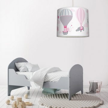 anna wand Lampenschirm Hot Air Balloons - rosa/grau - Ø 40 cm, Höhe 34 cm - Lampe Kinderzimmer