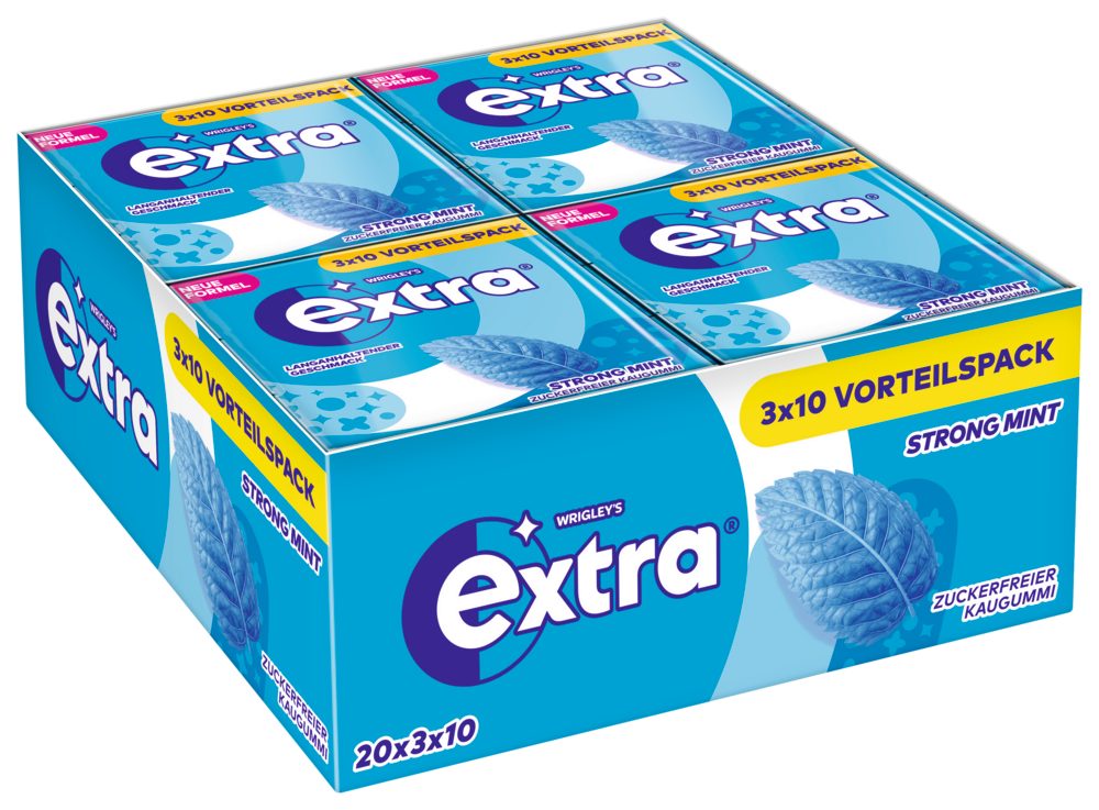 EXTRA Süßigkeit EXTRA Multipack Strong Mint 20x(3x10) Dragees (20 Packungen - SK)