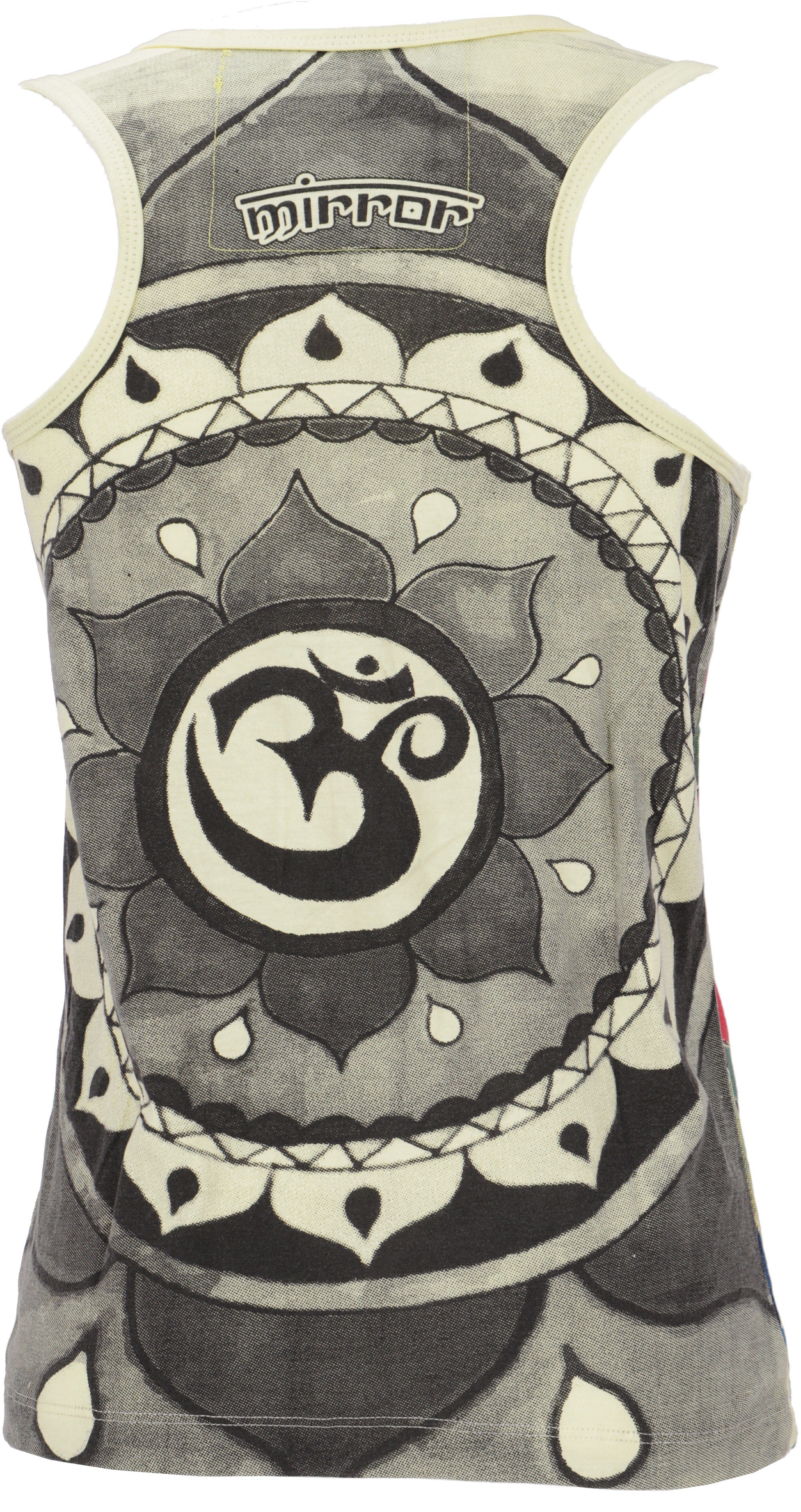 Guru-Shop T-Shirt Mirror Tank Top, Yoga-Top - Mandala OM/gelb Festival, Goa günstig online kaufen