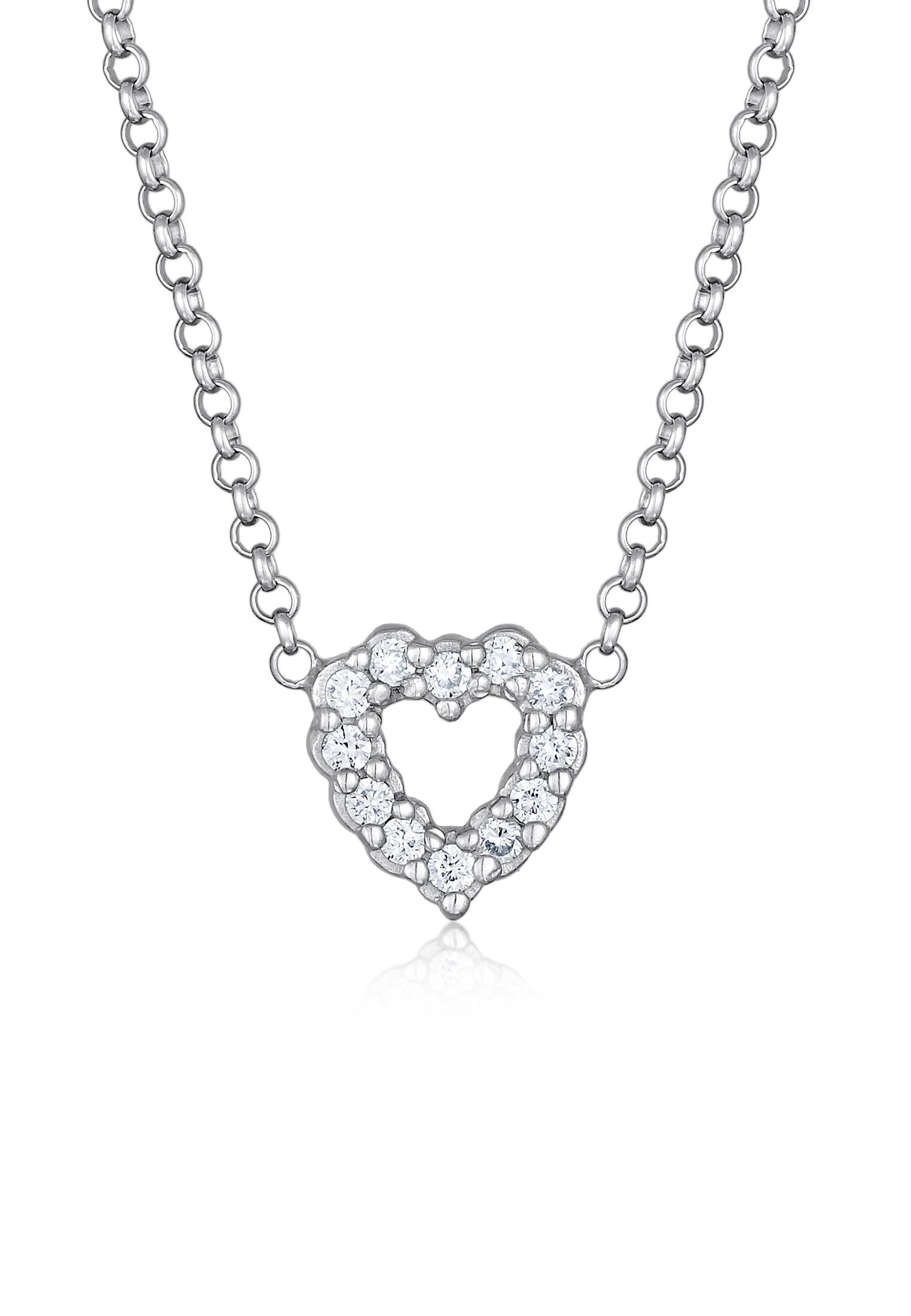 ct) DIAMONDS (0.18 Diamanten Kette Grown Herz Silber, Elli Lab Anhänger Herz mit 925