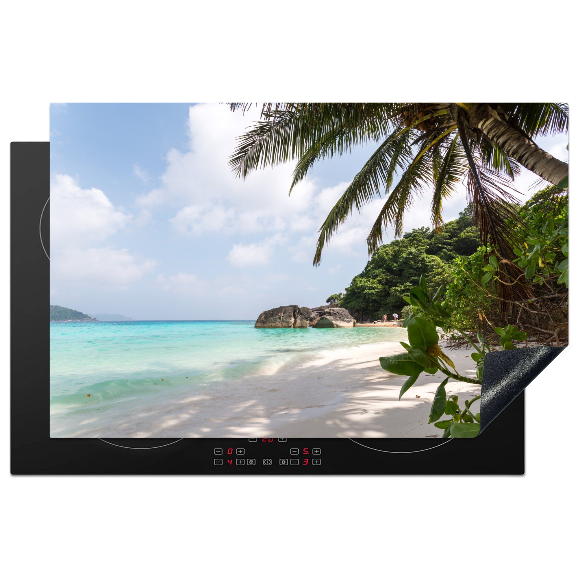 MuchoWow Herdblende-/Abdeckplatte Bild von einem tropischen Strand auf einer Similan-Insel, Vinyl, (1 tlg), 81x52 cm, Induktionskochfeld Schutz für die küche, Ceranfeldabdeckung