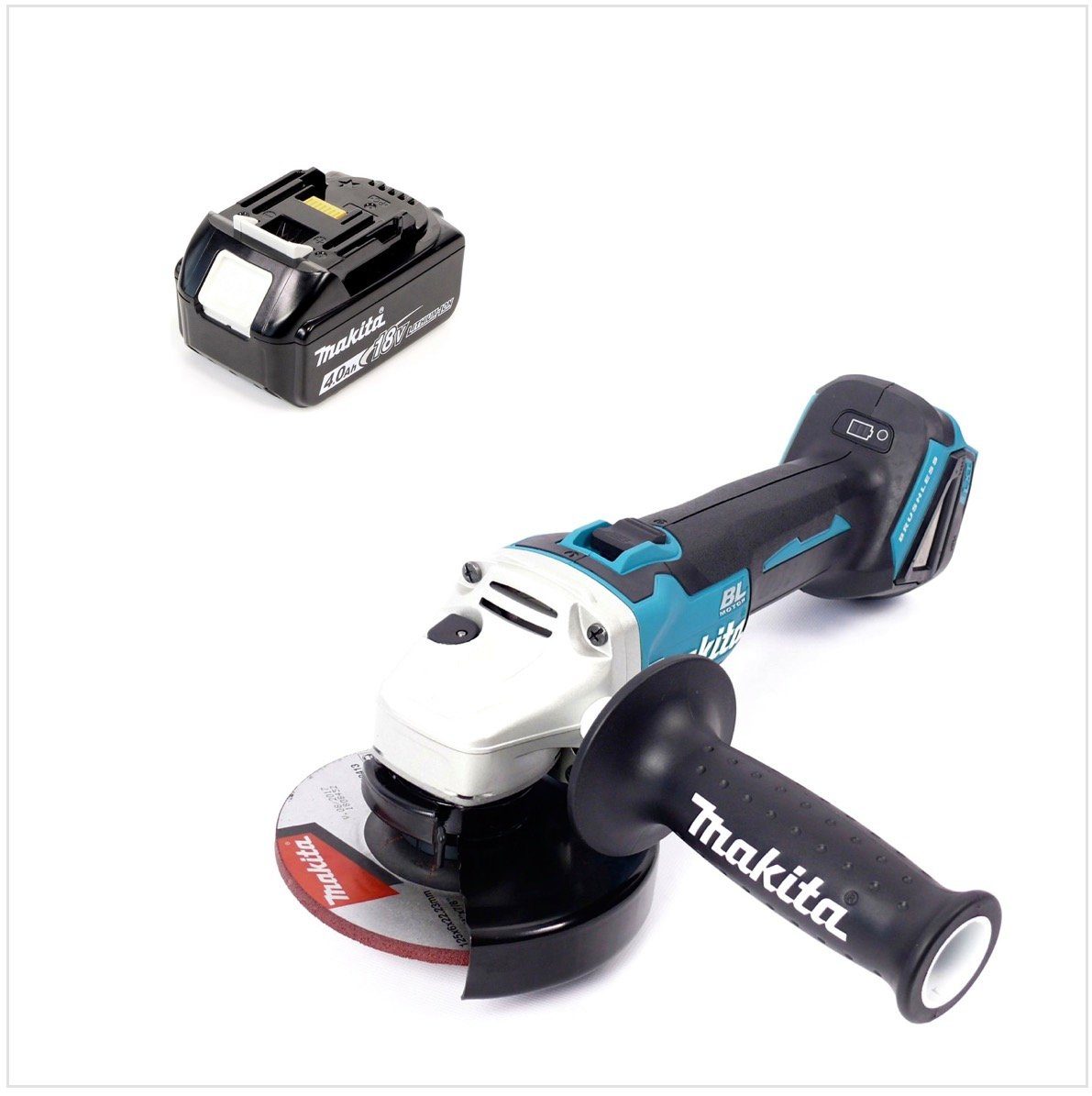 Winkelschleifer 4,0Ah 1x 504 Winkelschleifer M1 Makita 125mm Brushless Akku DGA 18V - + Akku