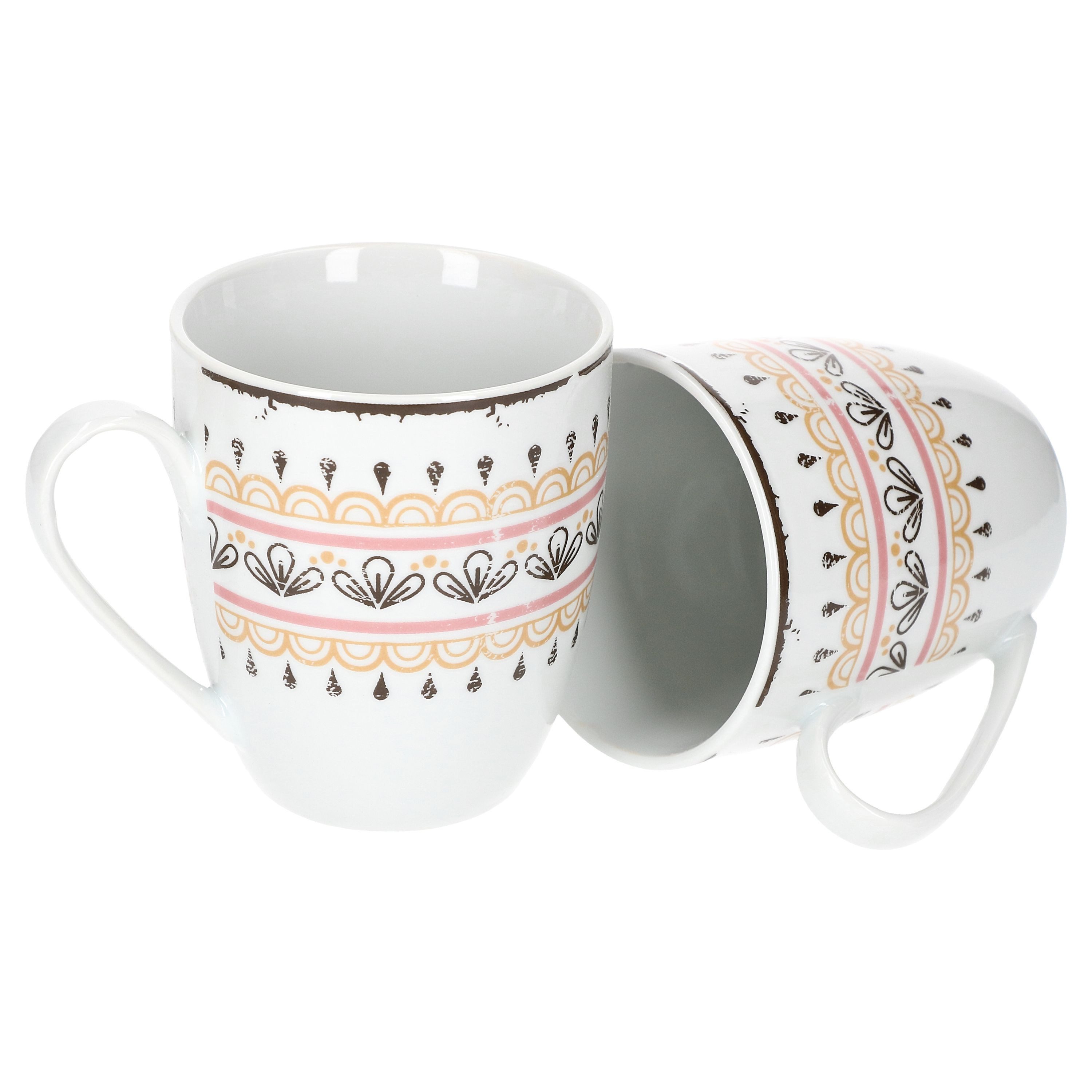 van Well Becher Van Well Viva 6tlg. Kaffeebecher-Set für 6 Personen Kaffeetasse Tasse, Porzellan
