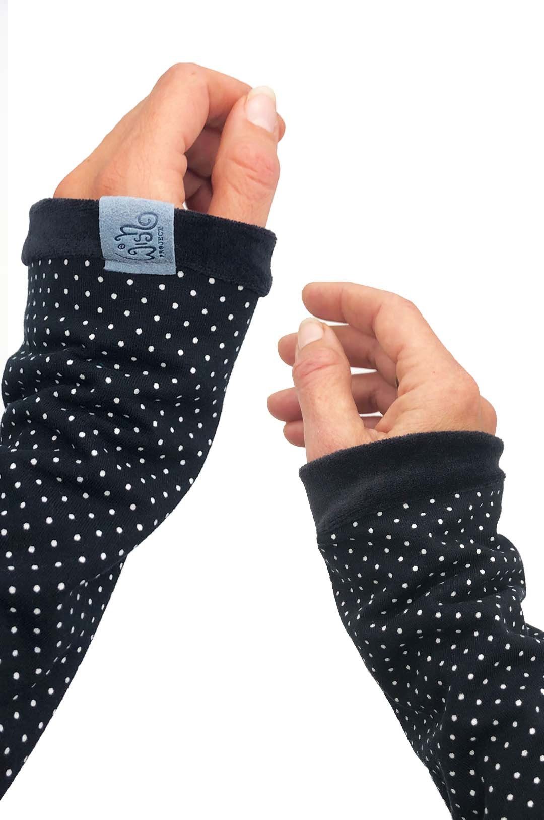 Wishproject® Armstulpen Damen Pulswärmer, Klassik Gepunktet Handstulpen (2-St) Hergestellt in Deutschland, WASCHBAR, LANGLEBIG UND STILVOLL