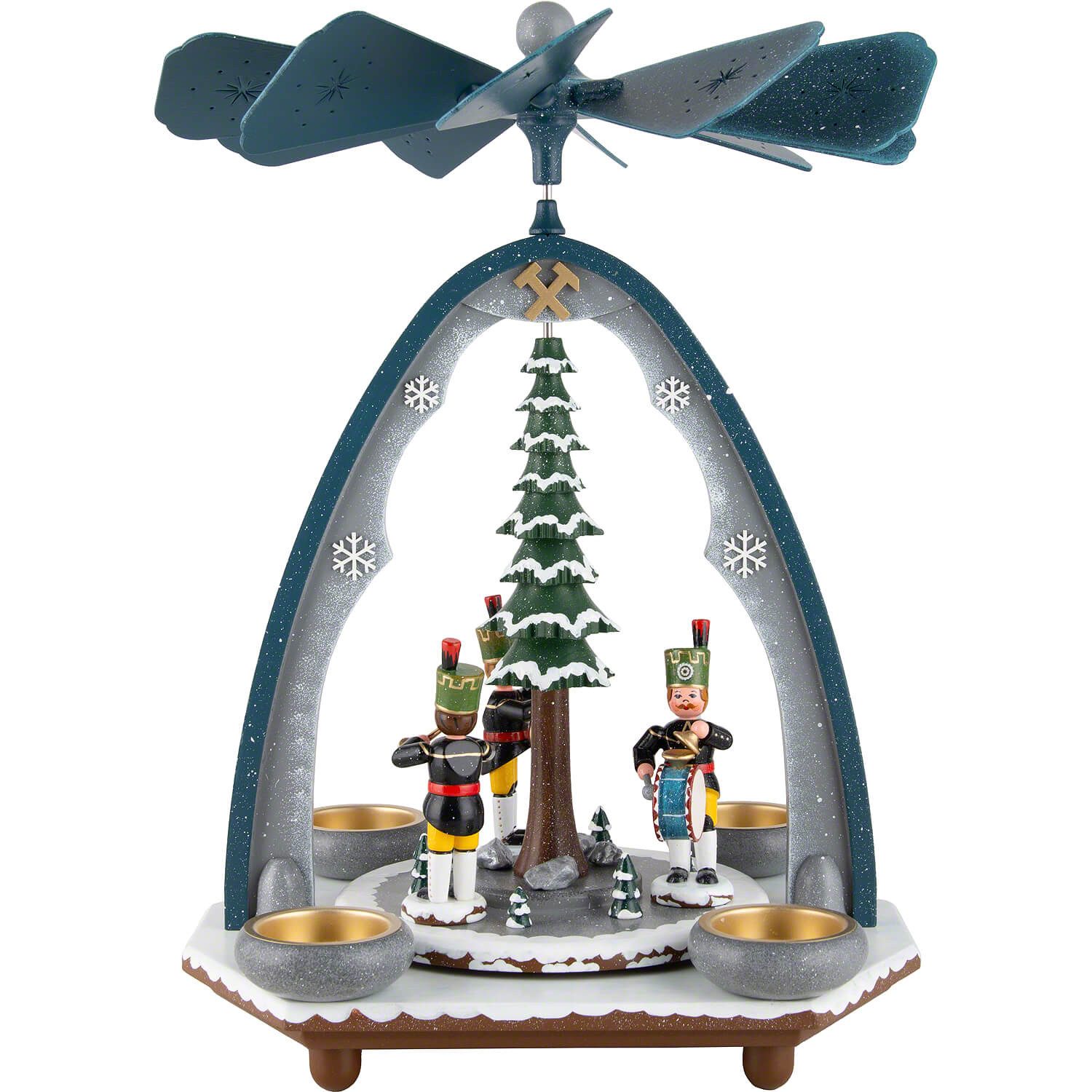 Weihnachtspyramide 1-stöckige Pyramide Bergmannskapelle (35cm) von Hubrig Volkskunst