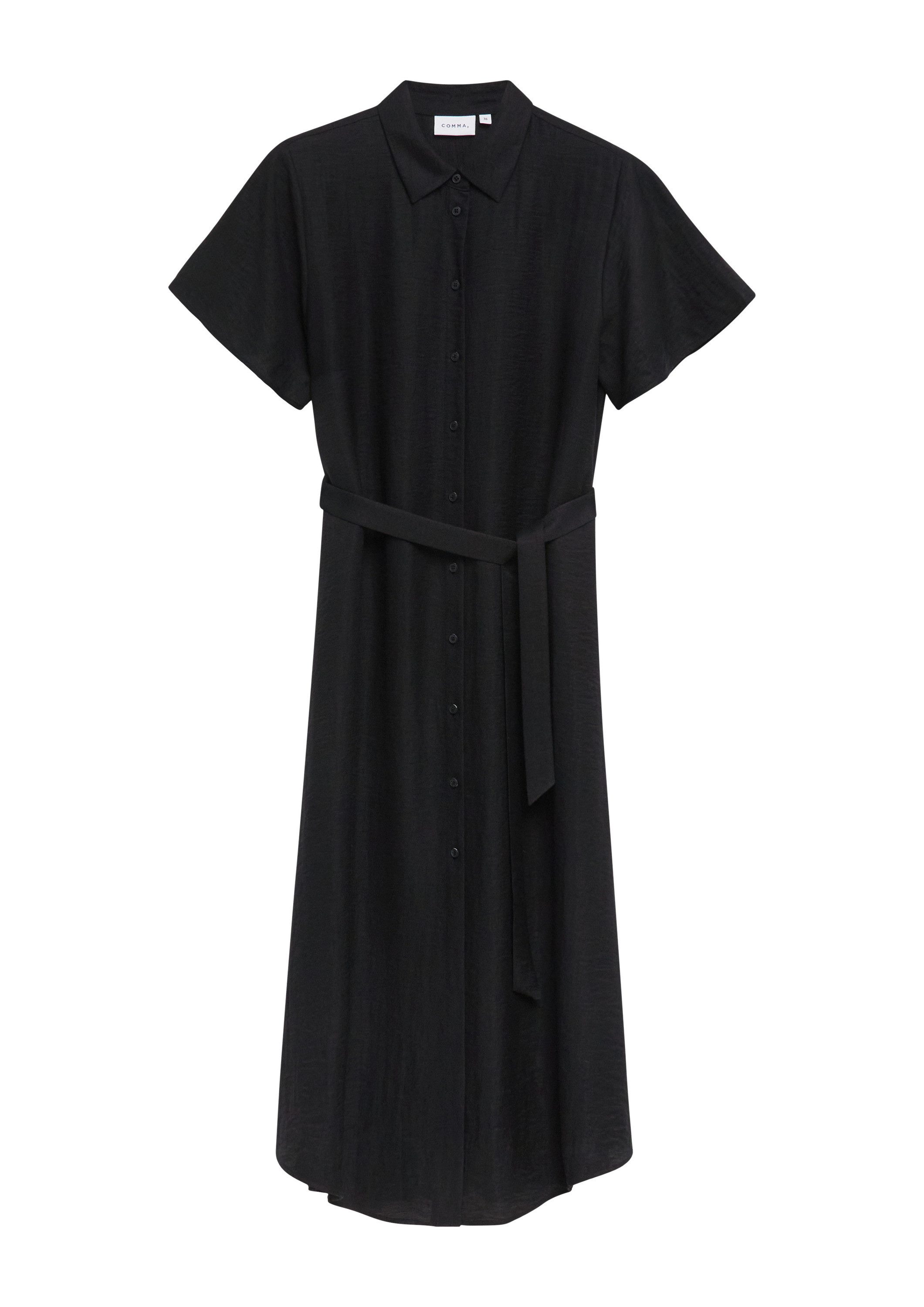 comma Midikleid Kleid Hemdblusenkleid aus Viskoseleinenmix